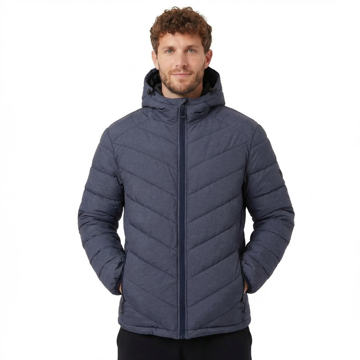 Trespass Mens Didmarton Padded Jacket Navy Marl