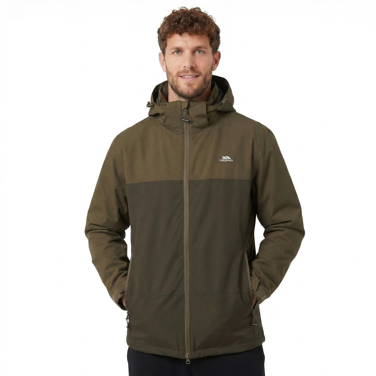Trespass Mens Fahamore Waterproof Jacket Marshland