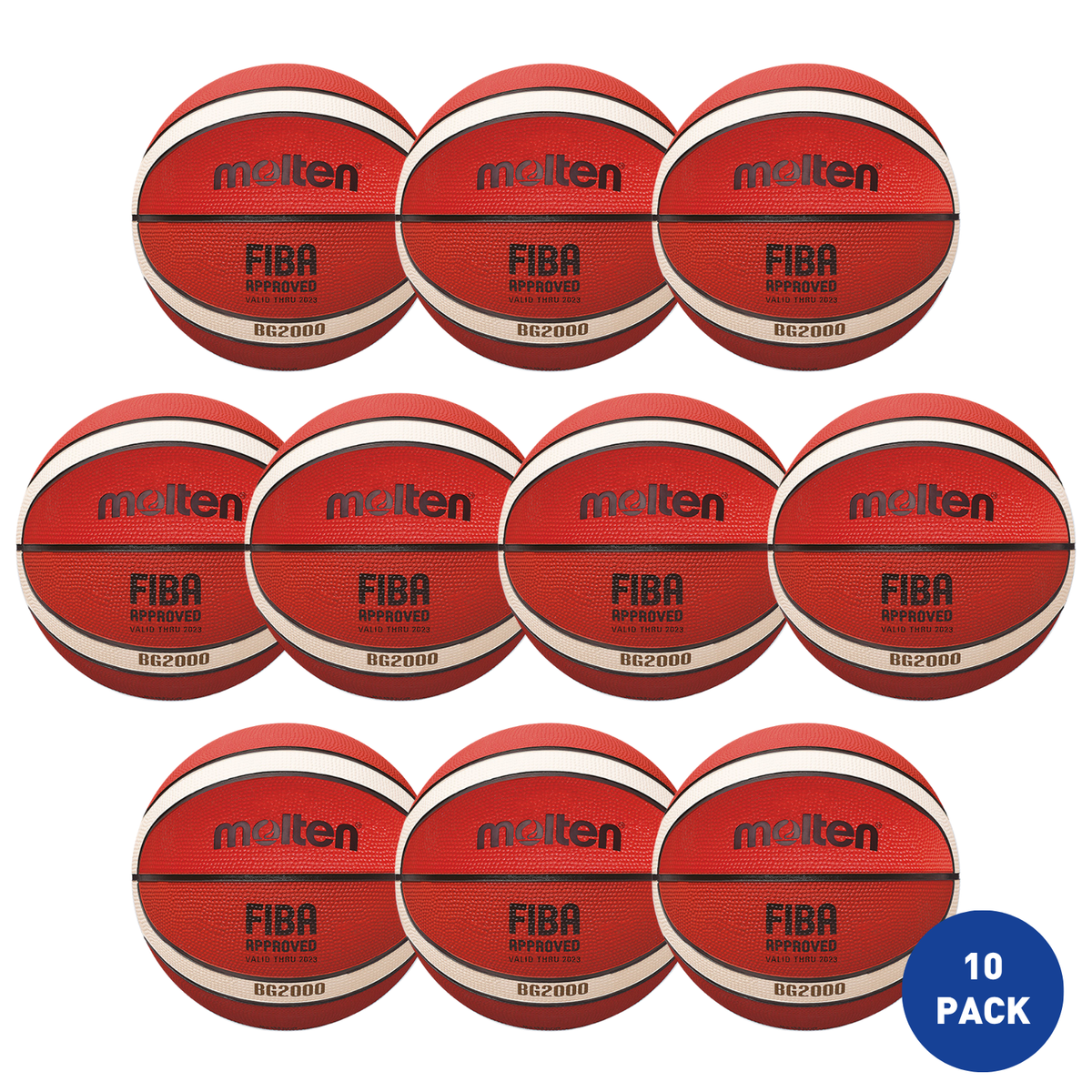 Molten Outdoor Basketball Size 5 Orange - 10 Pack