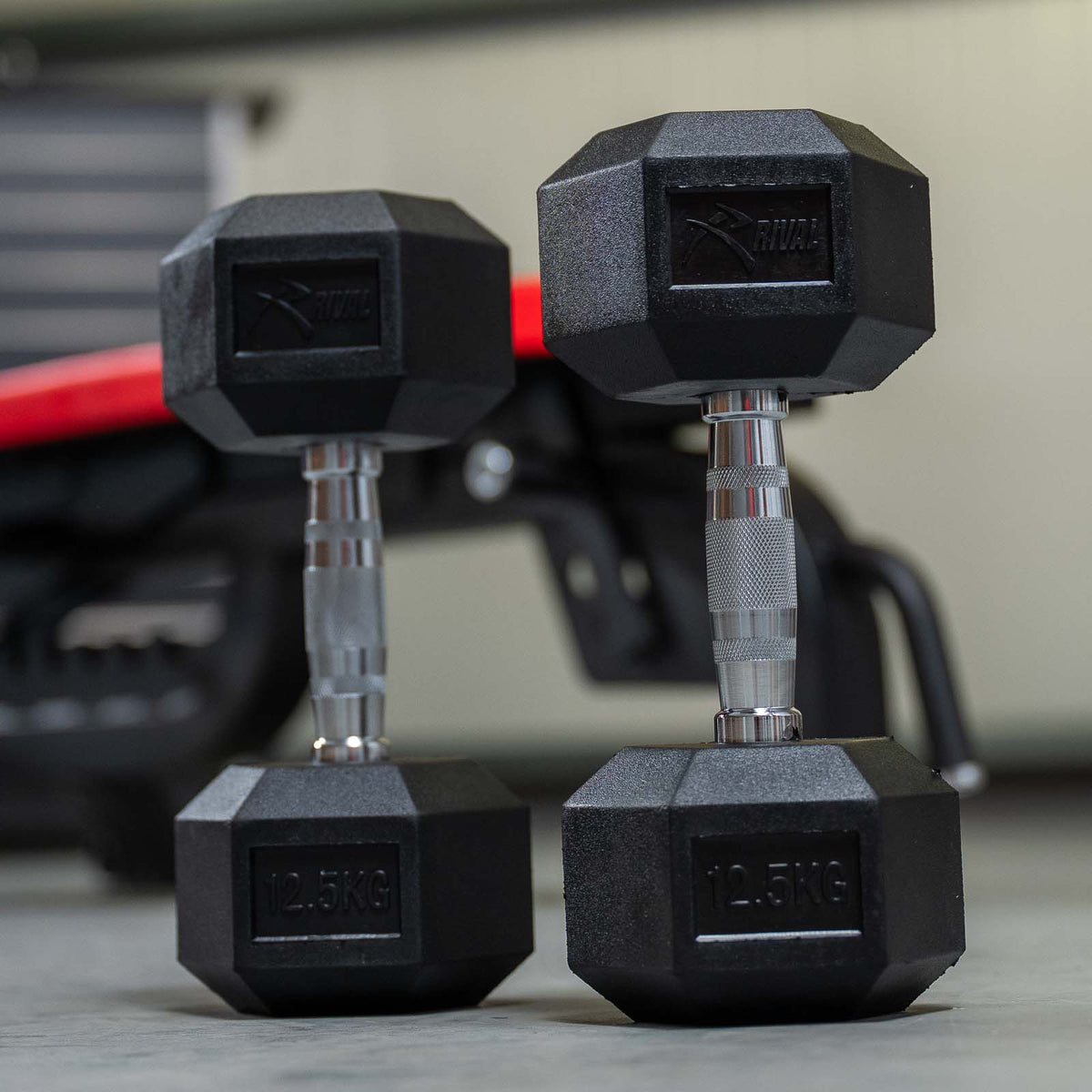 Rival Rubber Hex Dumbbell 12.5kg Pair