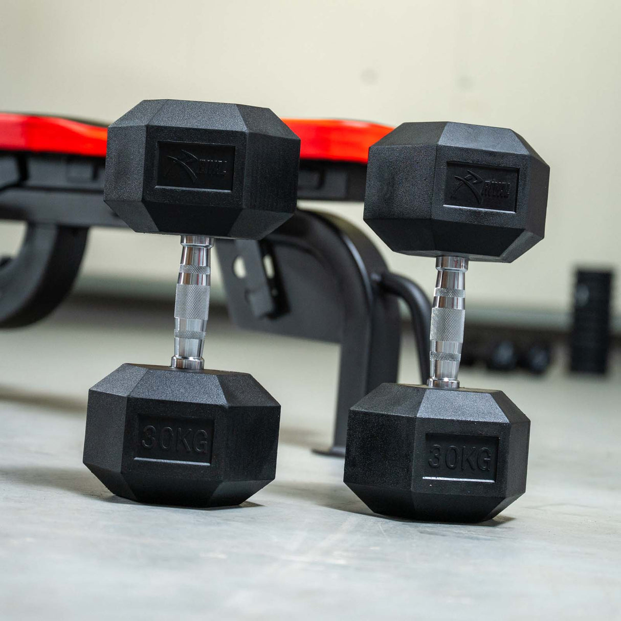 Rival Rubber Hex Dumbbell 30kg Pair
