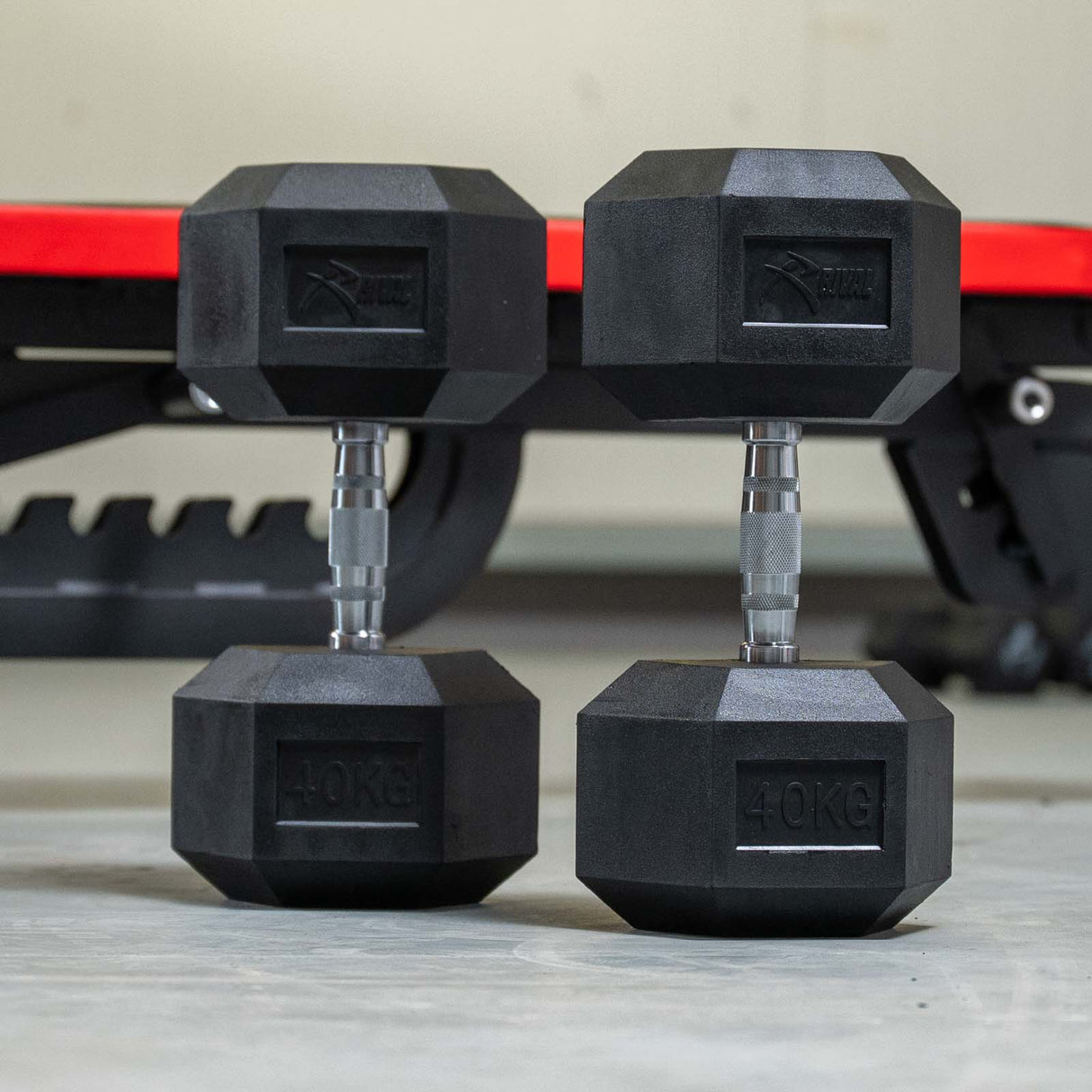 Rival Rubber Hex Dumbbell 40kg Pair