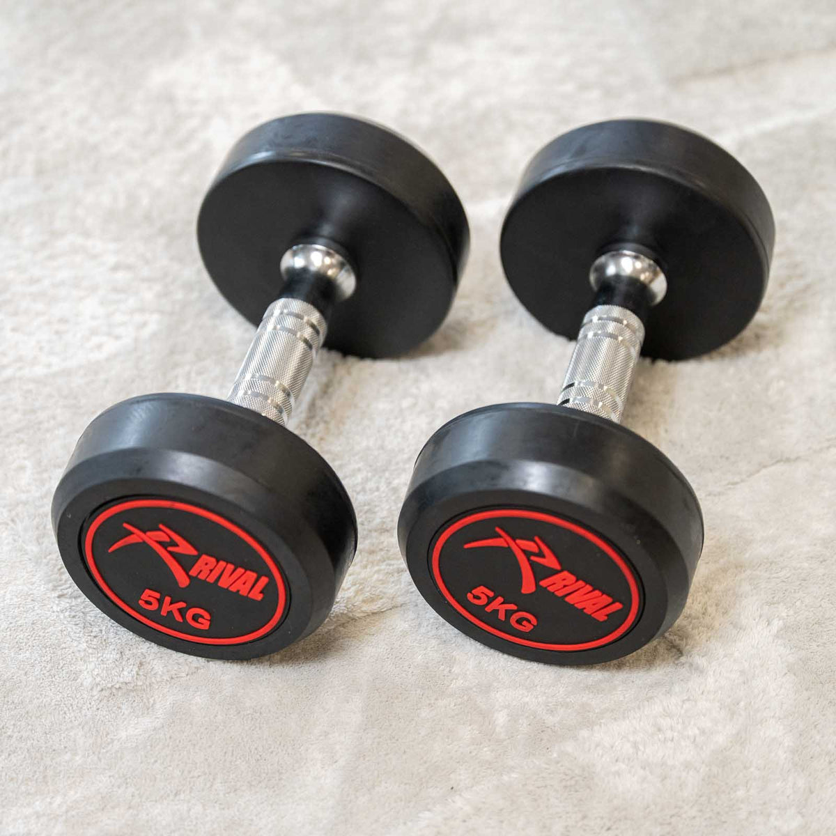 Rival Round Rubber Dumbbells - 5kg Pair