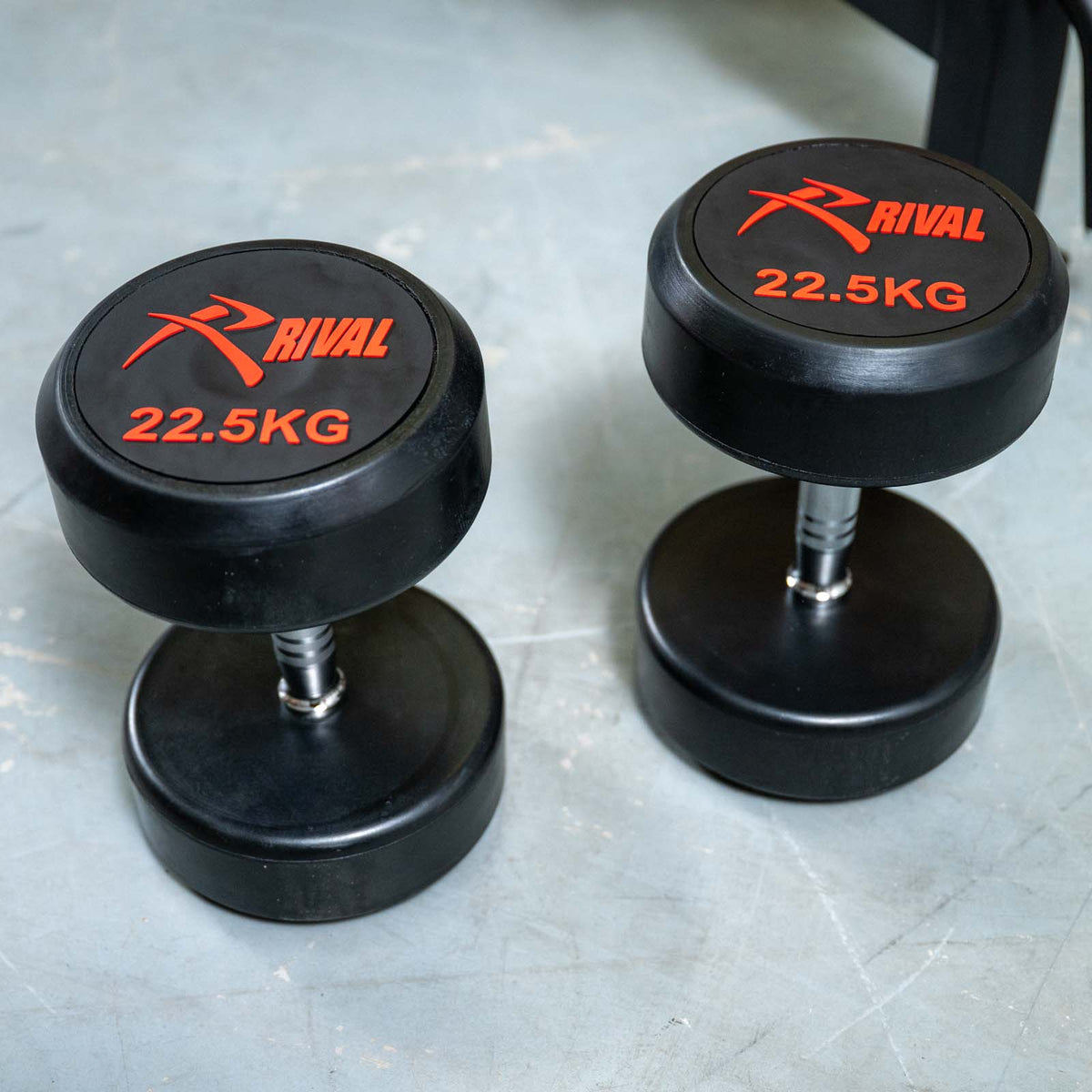 Rival Round Rubber Dumbbells - 22.5kg Pair
