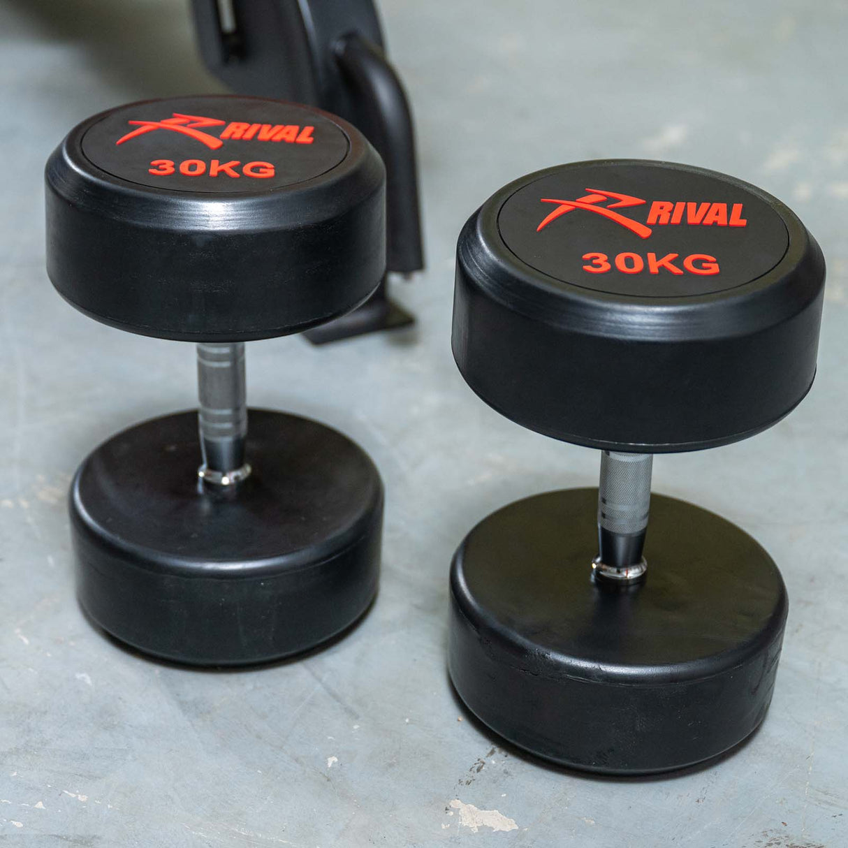 Rival Round Rubber Dumbbells - 30kg Pair