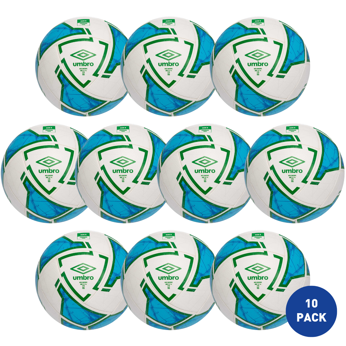 Umbro Neo Swerve Kids Age 12-14 Training Ball - 10 Pack