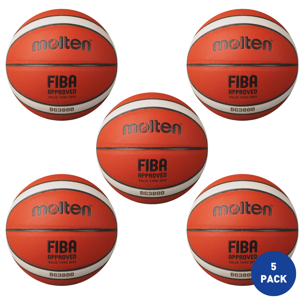 Molten Schools Basketball Size 5 - 5 Pack