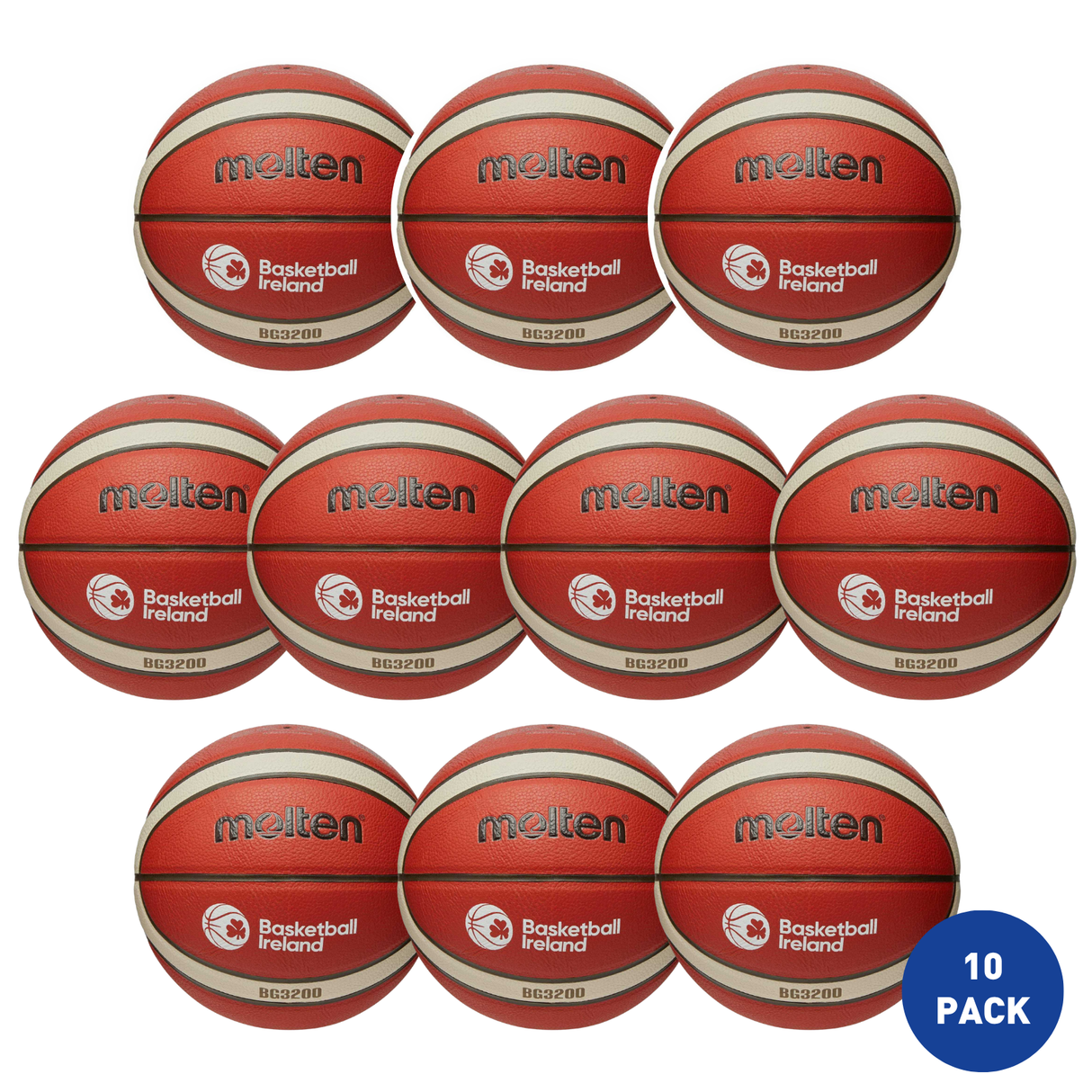 Molten Basketball Ireland Indoor/Outdoor Basketball Size 7 - 10 Pack