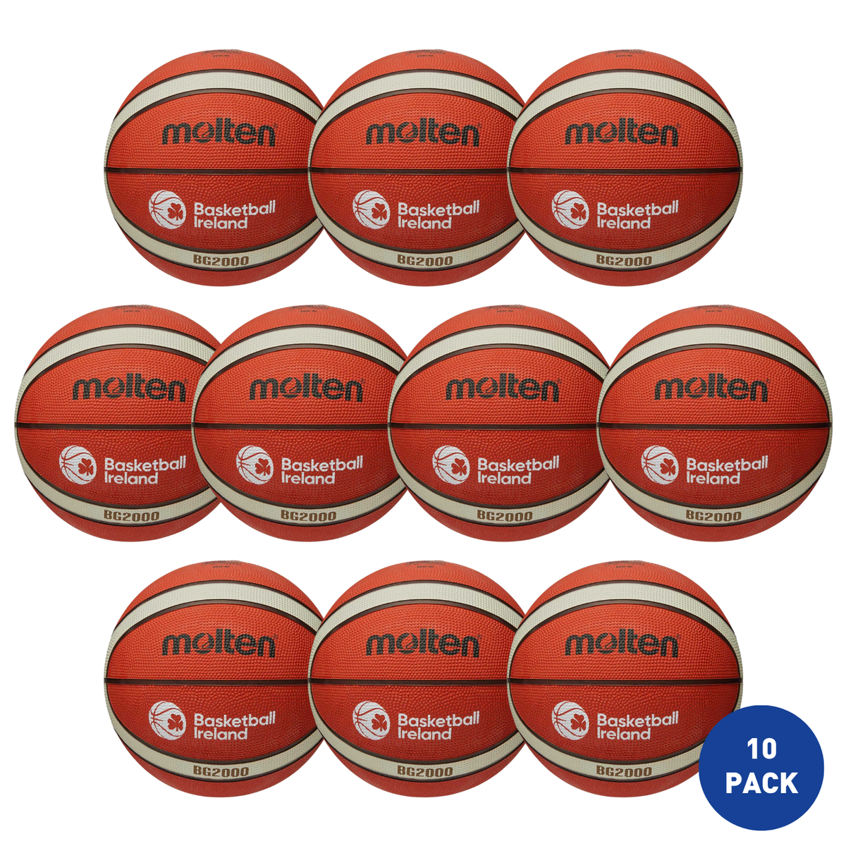 Molten Basketball Ireland Outdoor Basketball Size 6 - 10 Pack