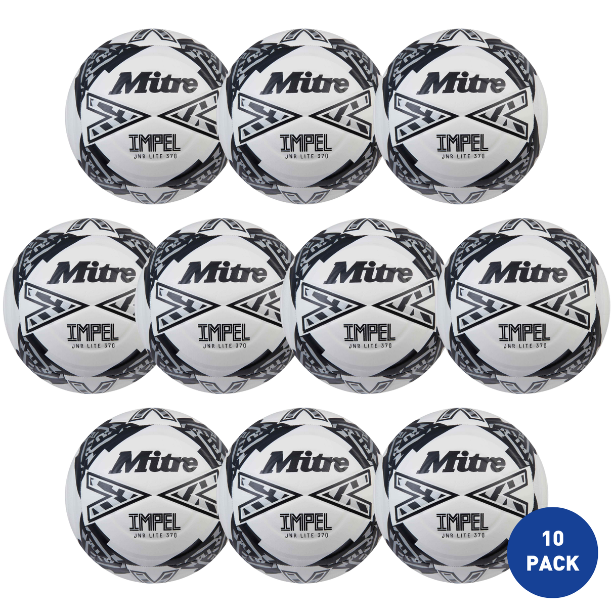 Mitre Junior Impel Lite 370g Football - 10 Pack
