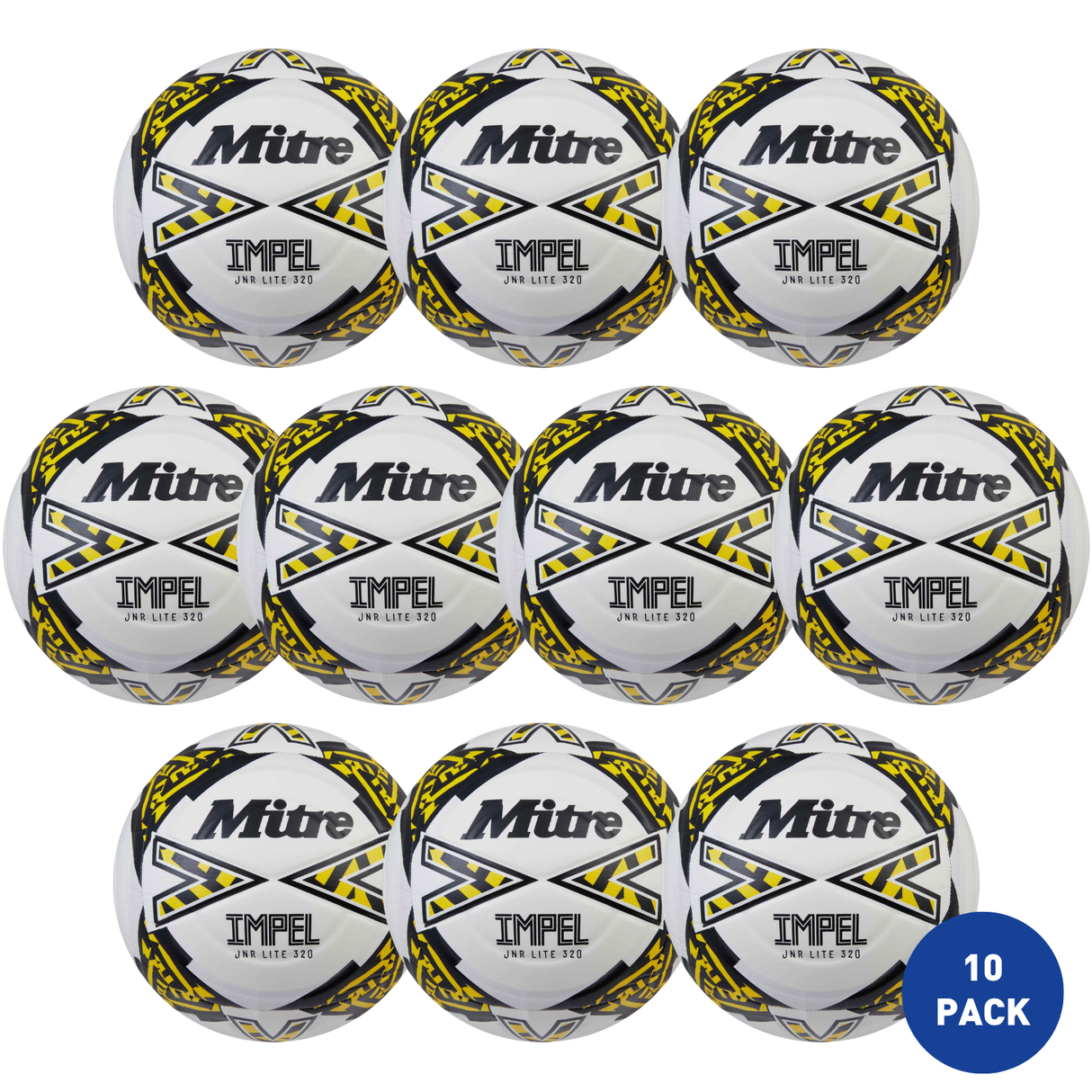 Mitre Junior Impel Lite 320g Football - 10 Pack