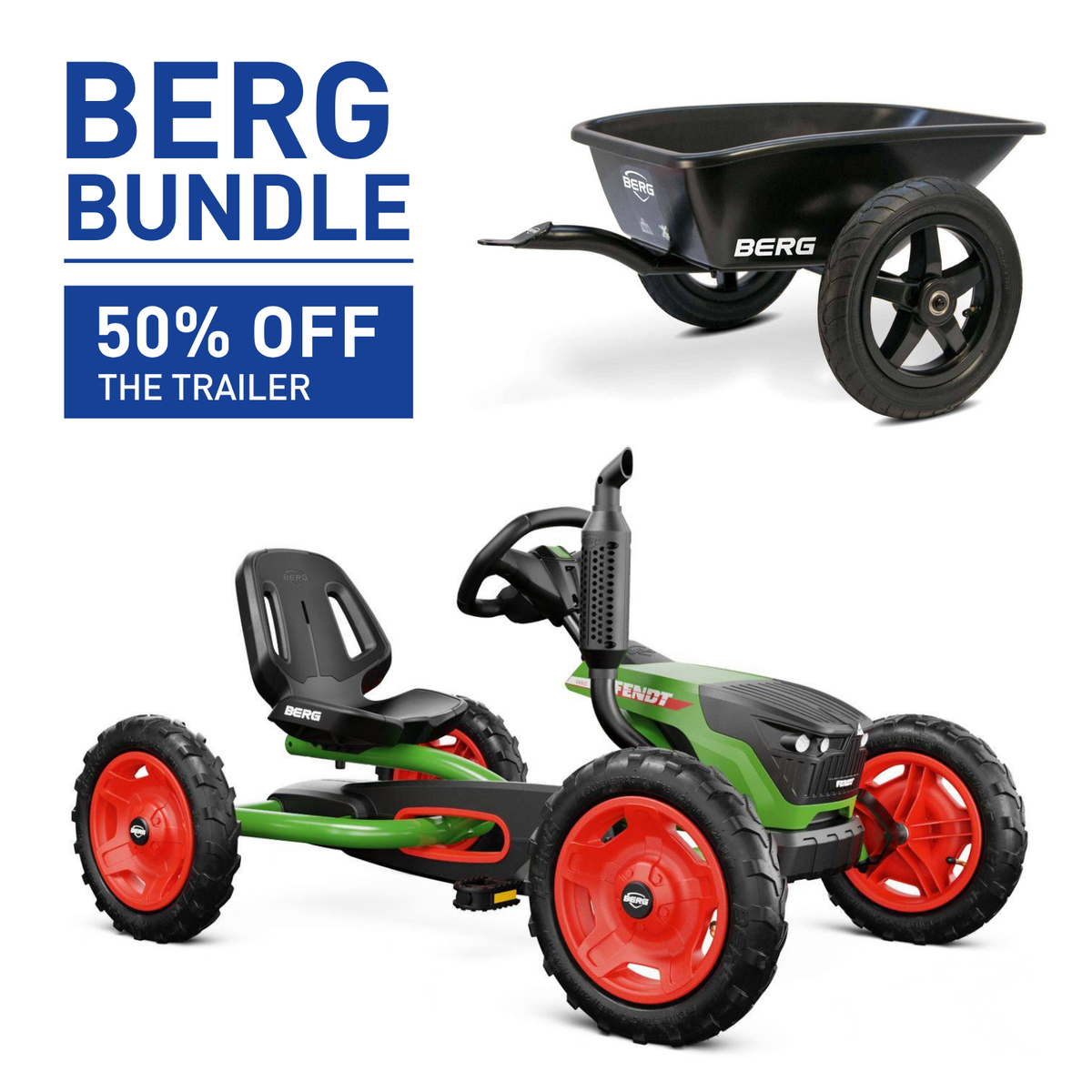 BERG Buddy Fendt Go-Kart and Trailer
