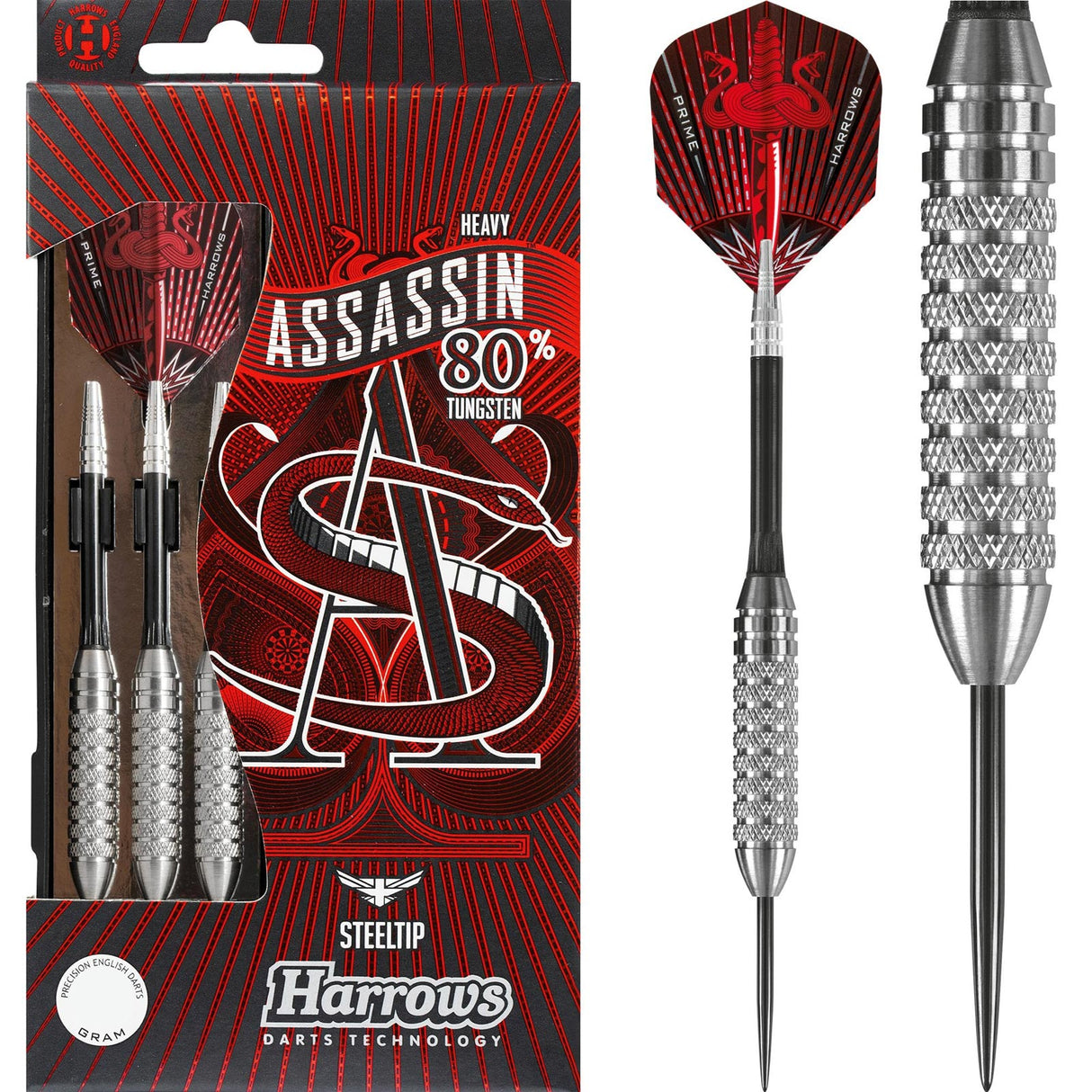 Harrows Assassin 80% Tungsten Steeltip Darts - 30g