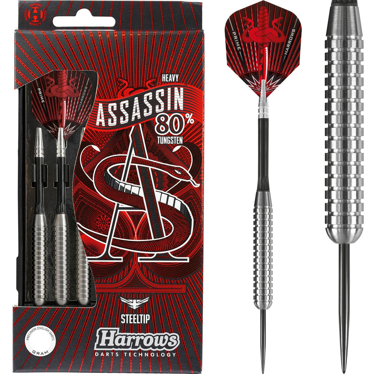 Harrows Assassin 80% Tungsten Steeltip Darts - 32g