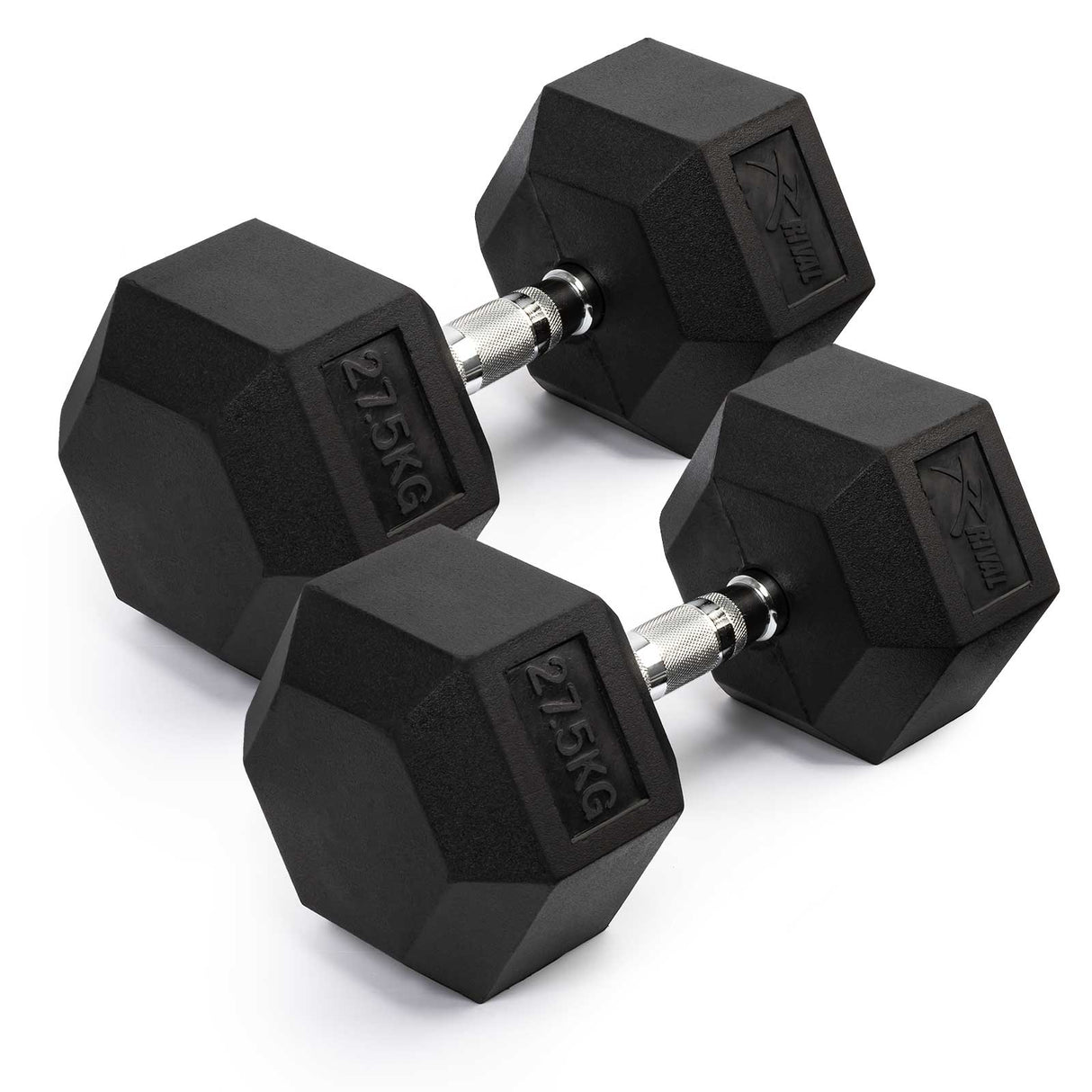 Rival Rubber Hex Dumbbell 27.5kg Pair