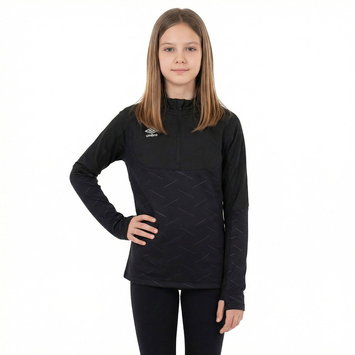 UMBRO TRN THERMAL HYBRID HZ TOP Kids Blk