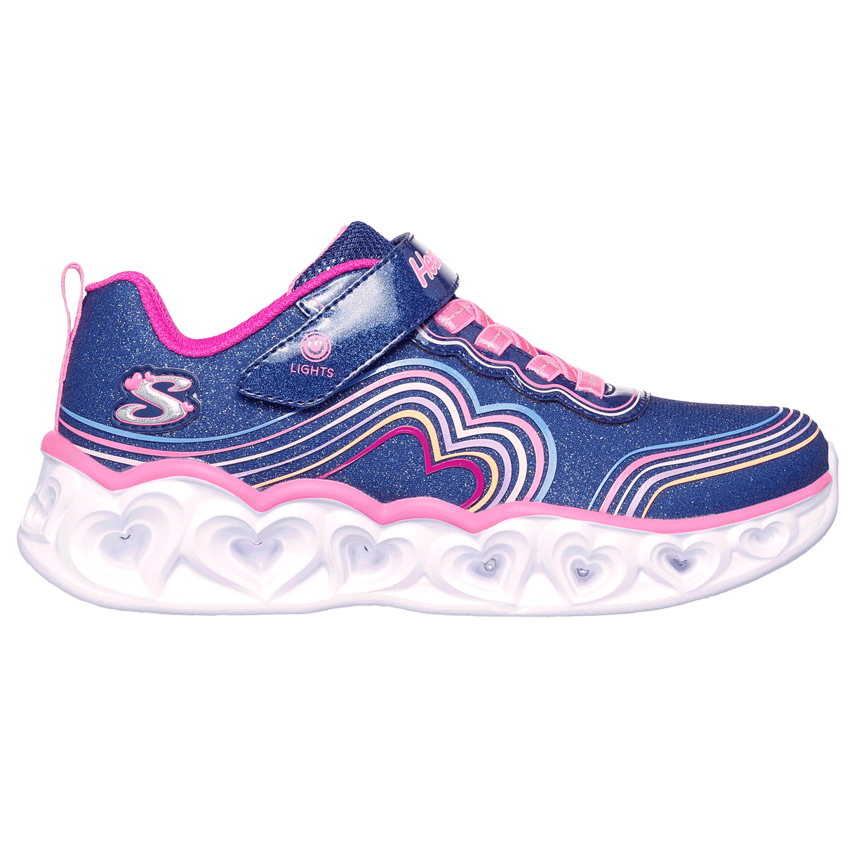 Skechers Girls Heart Lights Retro Nvy