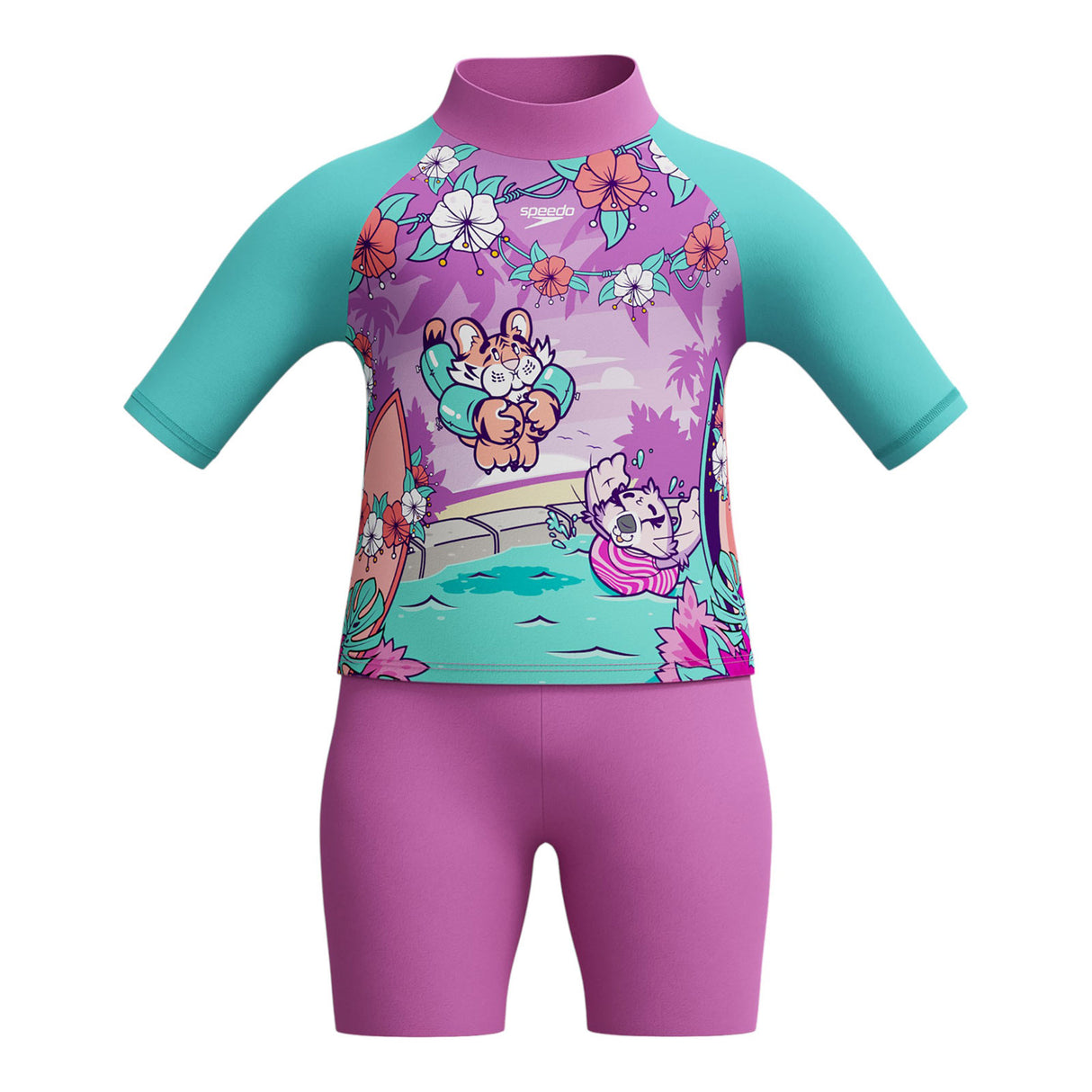 Speedo Learn to Swim Sun Protection Infant Girls Top & Short Set