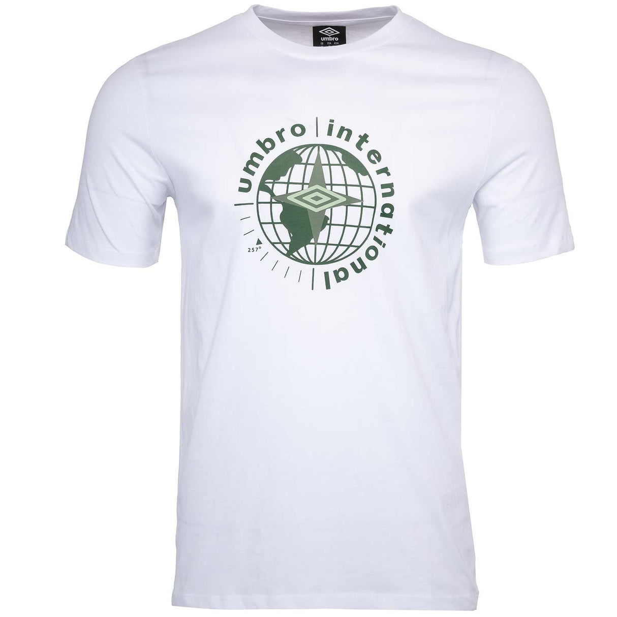 Umbro Globe Mens Short Sleeved Graphic Training T-Shirt Front View