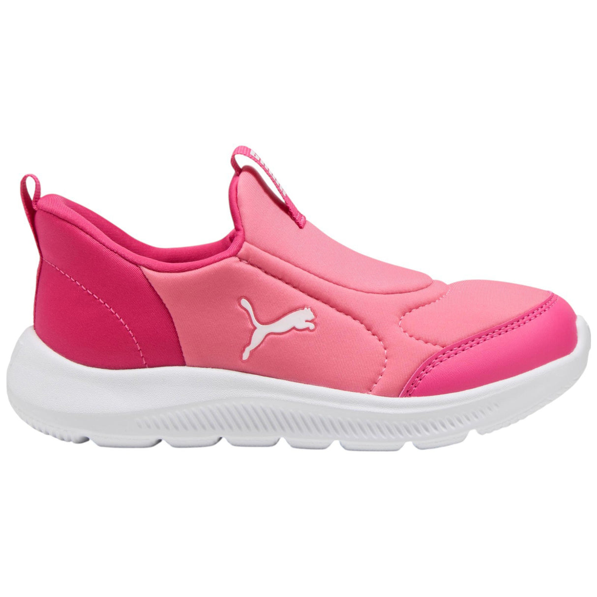 Puma Fun Racer 2 Sliptech Low-Cut Slip On Kids Shoes Pink Outer Full View
