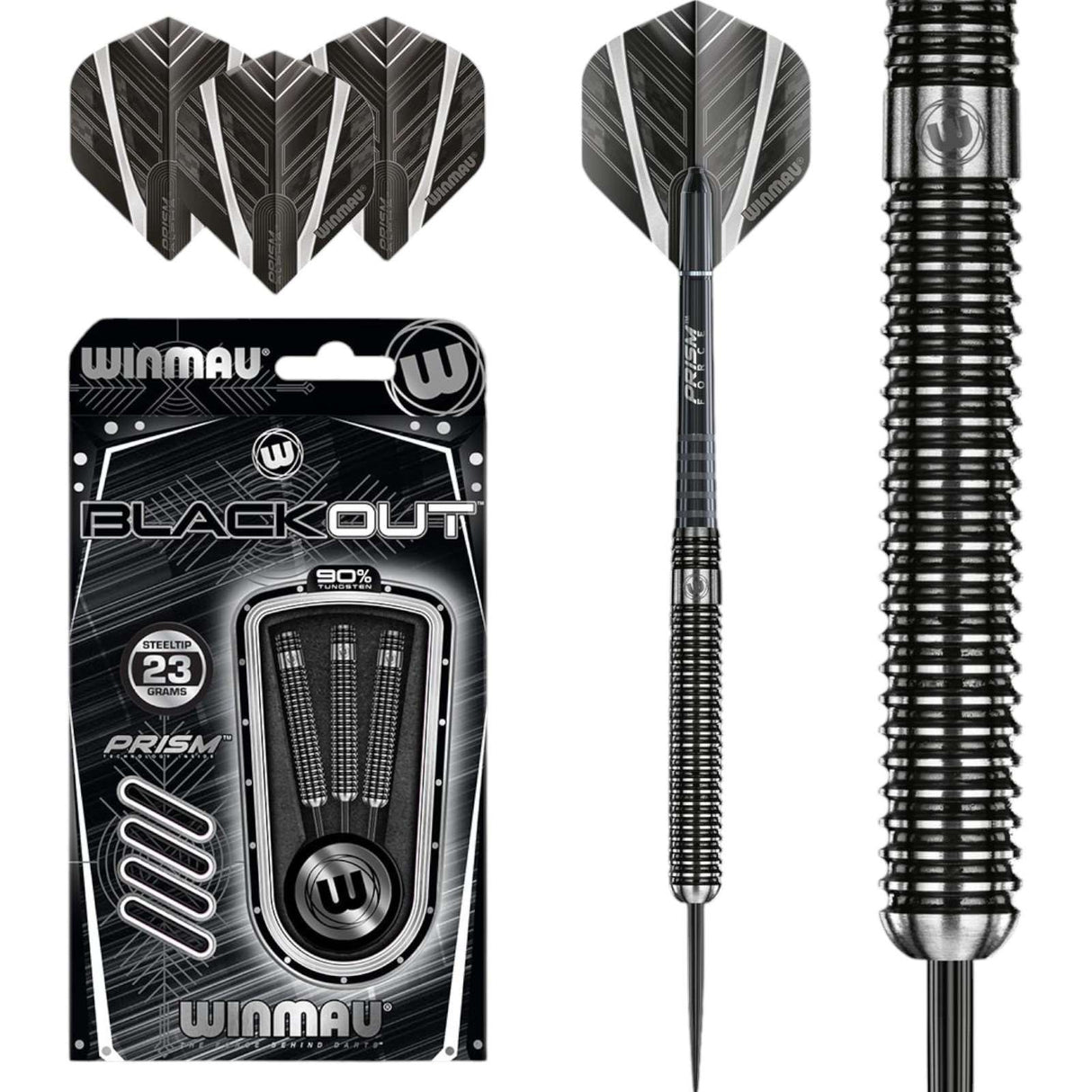 Winmau Blackout 90% Tungsten Alloy 23G Darts
