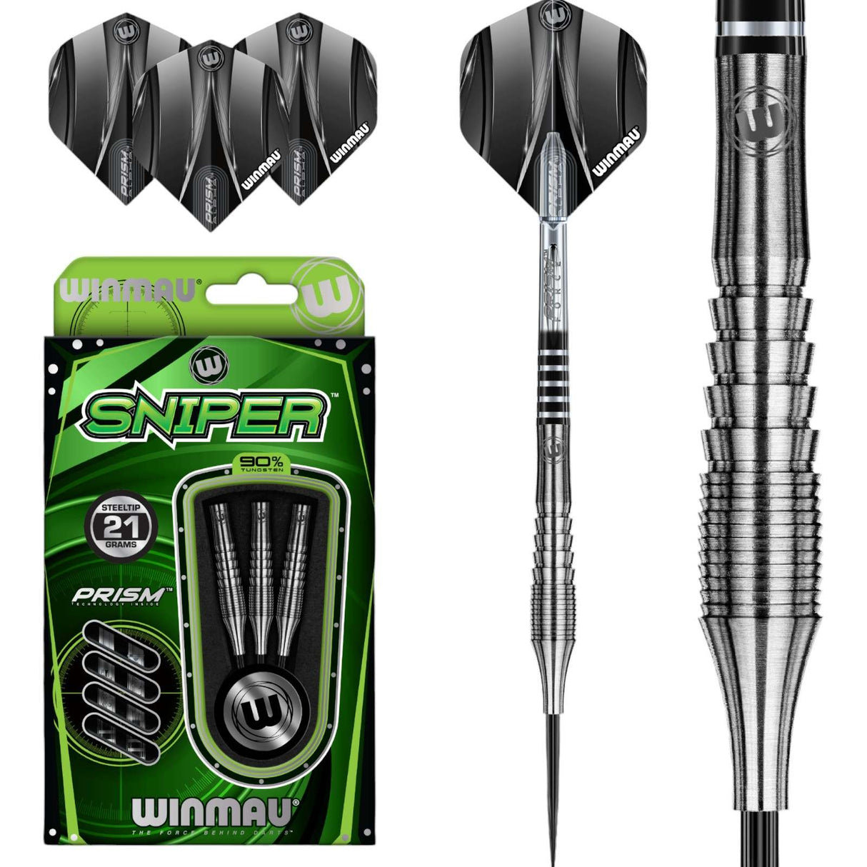 Winmau Sniper 90% Tungsten Barrel 21G Steel Tip Darts