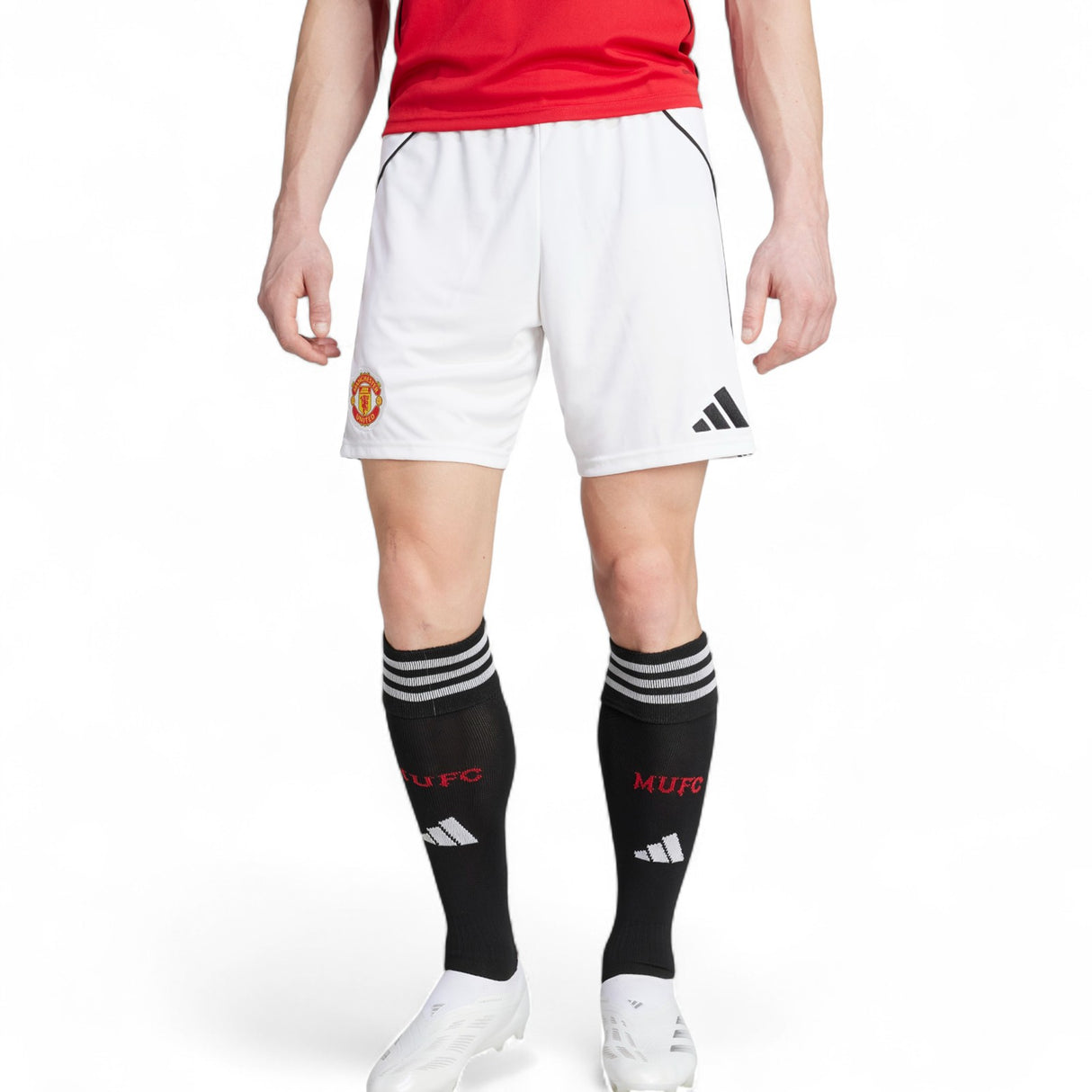 adidas Manchester United Football 2025/26 Adults Home Shorts Model Front View