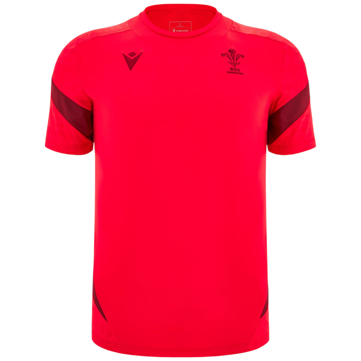 Macron Welsh Rugby 2025/26 Mens Short Sleeved Training T-Shirt Front View