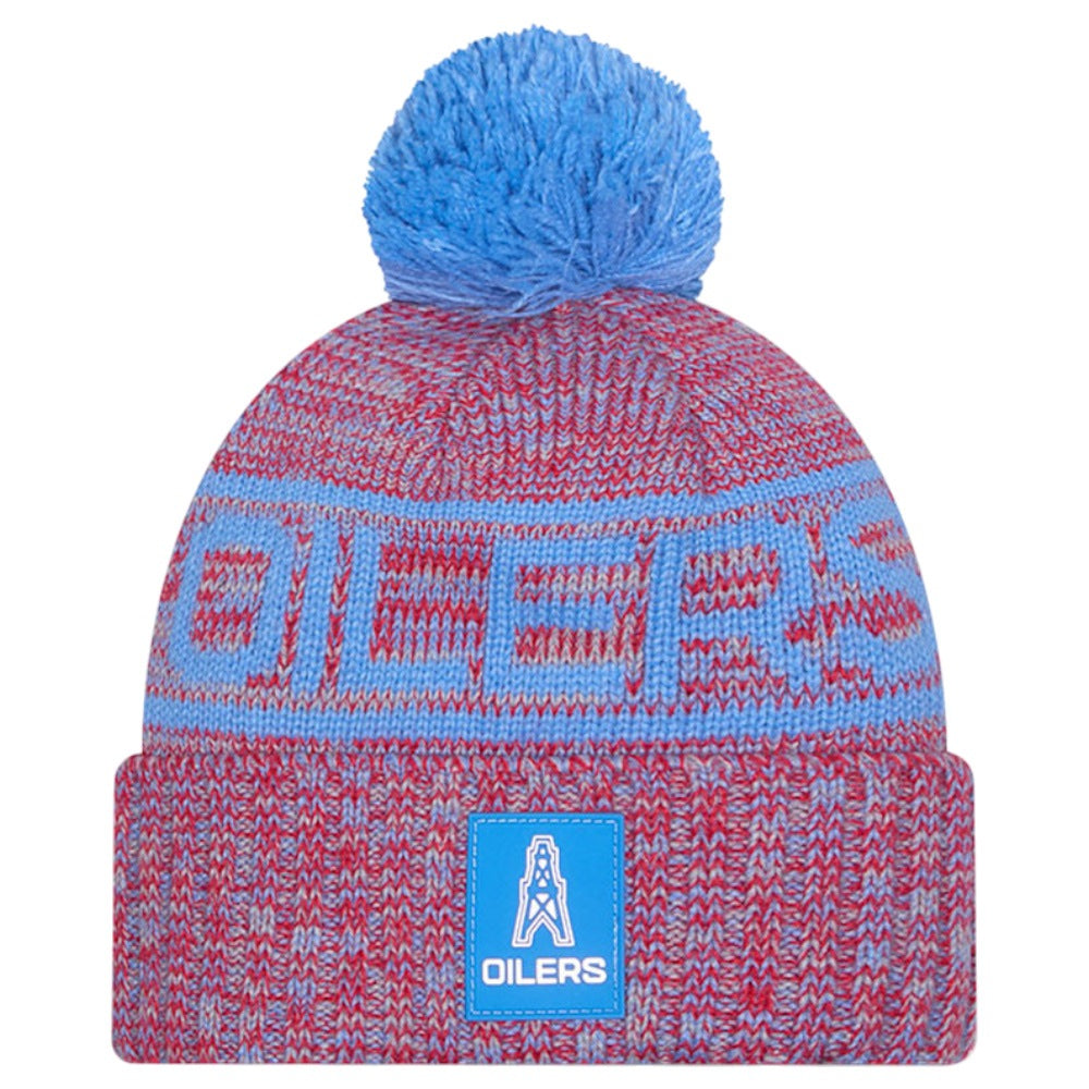 New Era NFL 25 Oilers Bobble Hat Blue