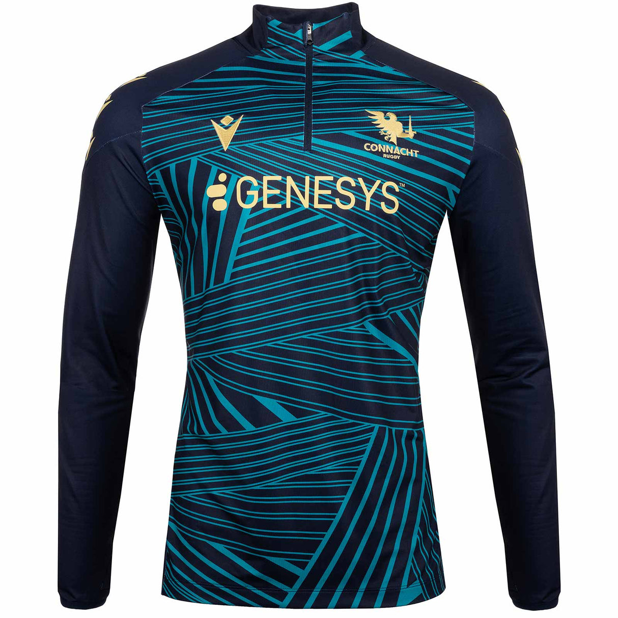 Macron Connacht Rugby 2025/26 Kids Warm-Up Training Top Front View