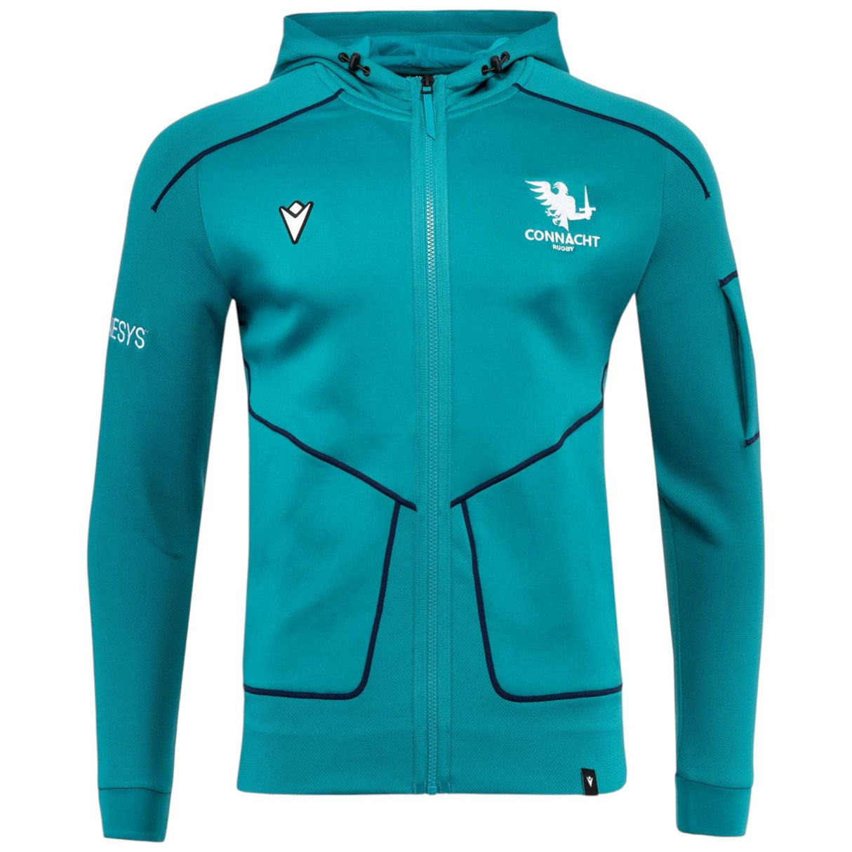 Macron Connacht Rugby 2025/26 Kids Full-Zip Travel Hoodie