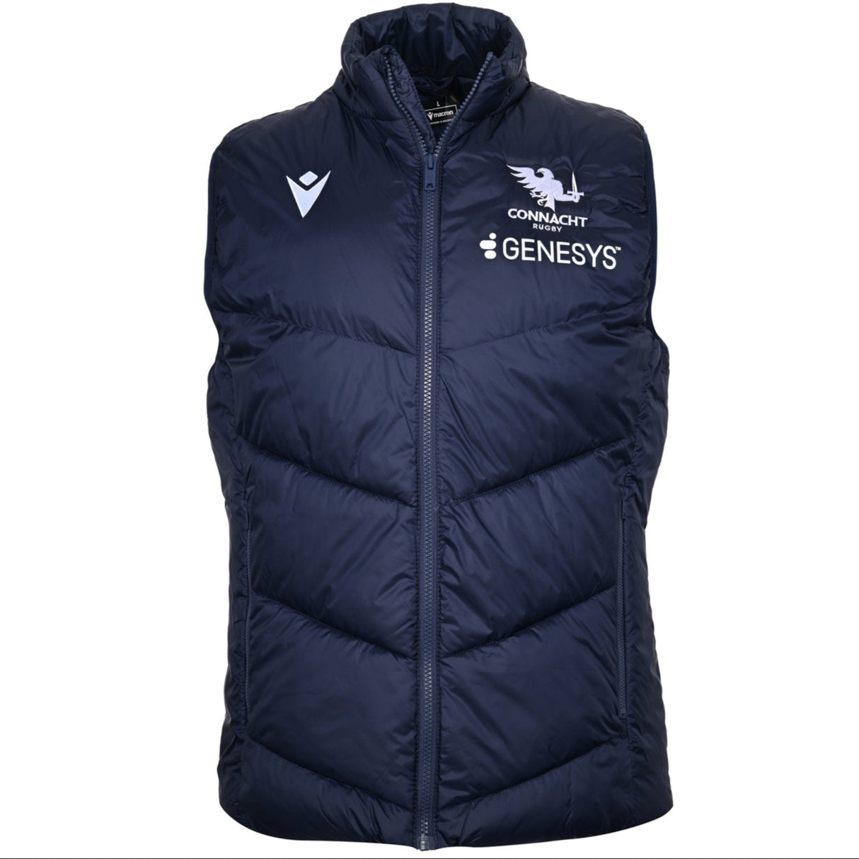 Macron Connacht Rugby 2025/26 Mens Padded Training Gilet Front View