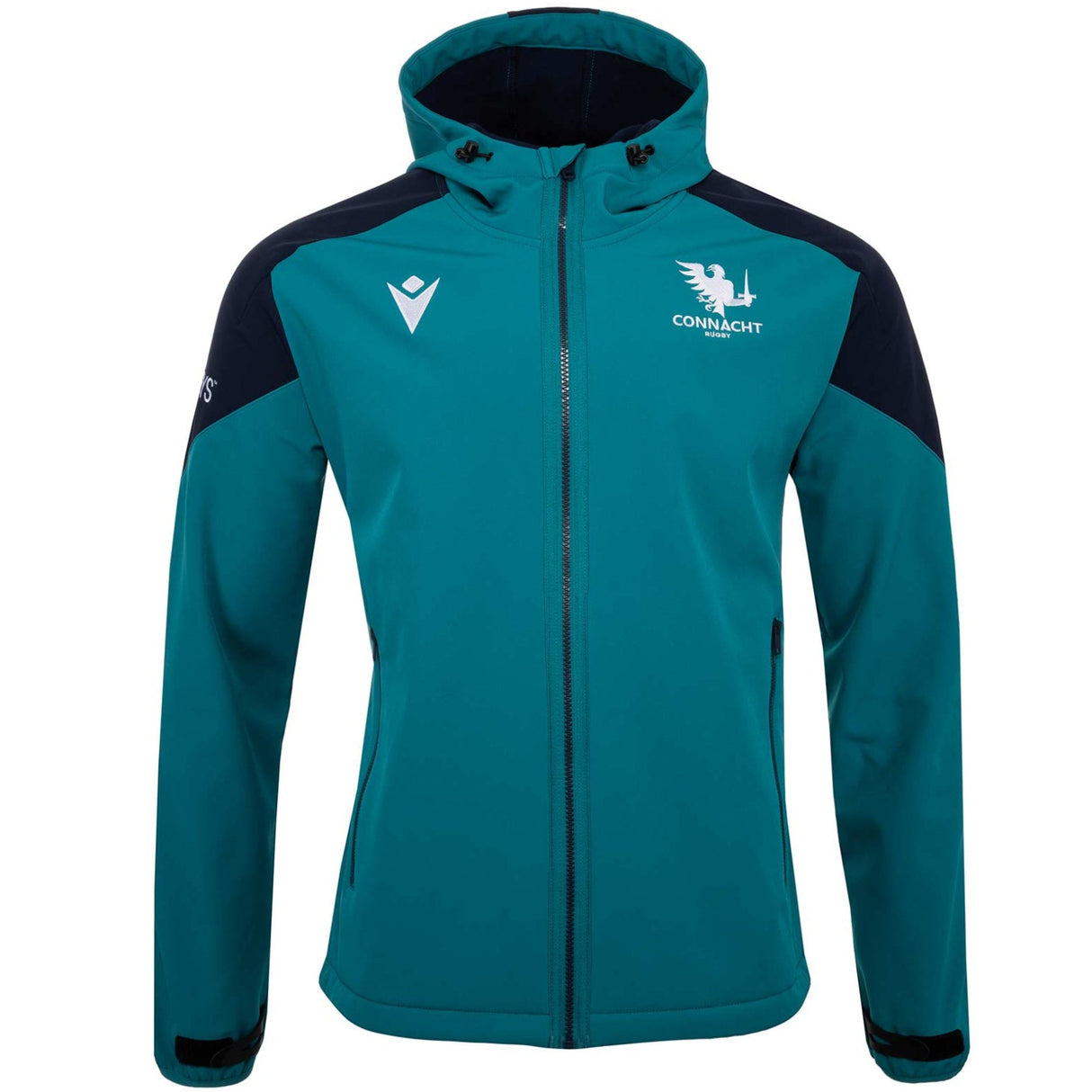 Macron Connacht Rugby 2025/26 Mens Softshell Training Jacket Front View