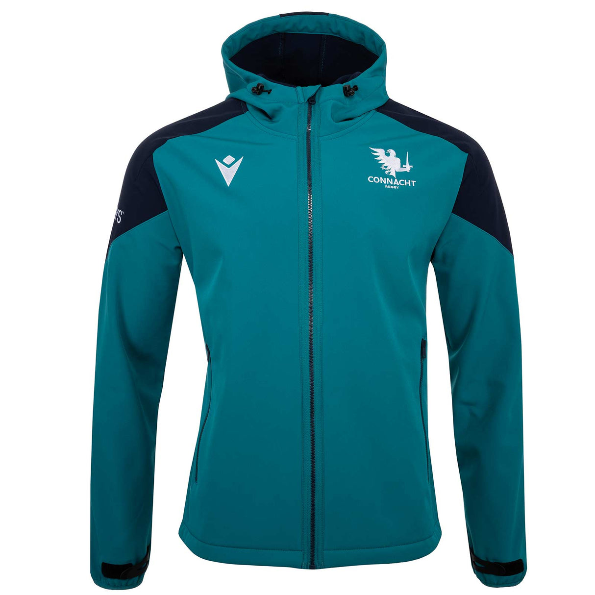 Macron Connacht Rugby 2025/26 Kids Softshell Training Jacket Front View