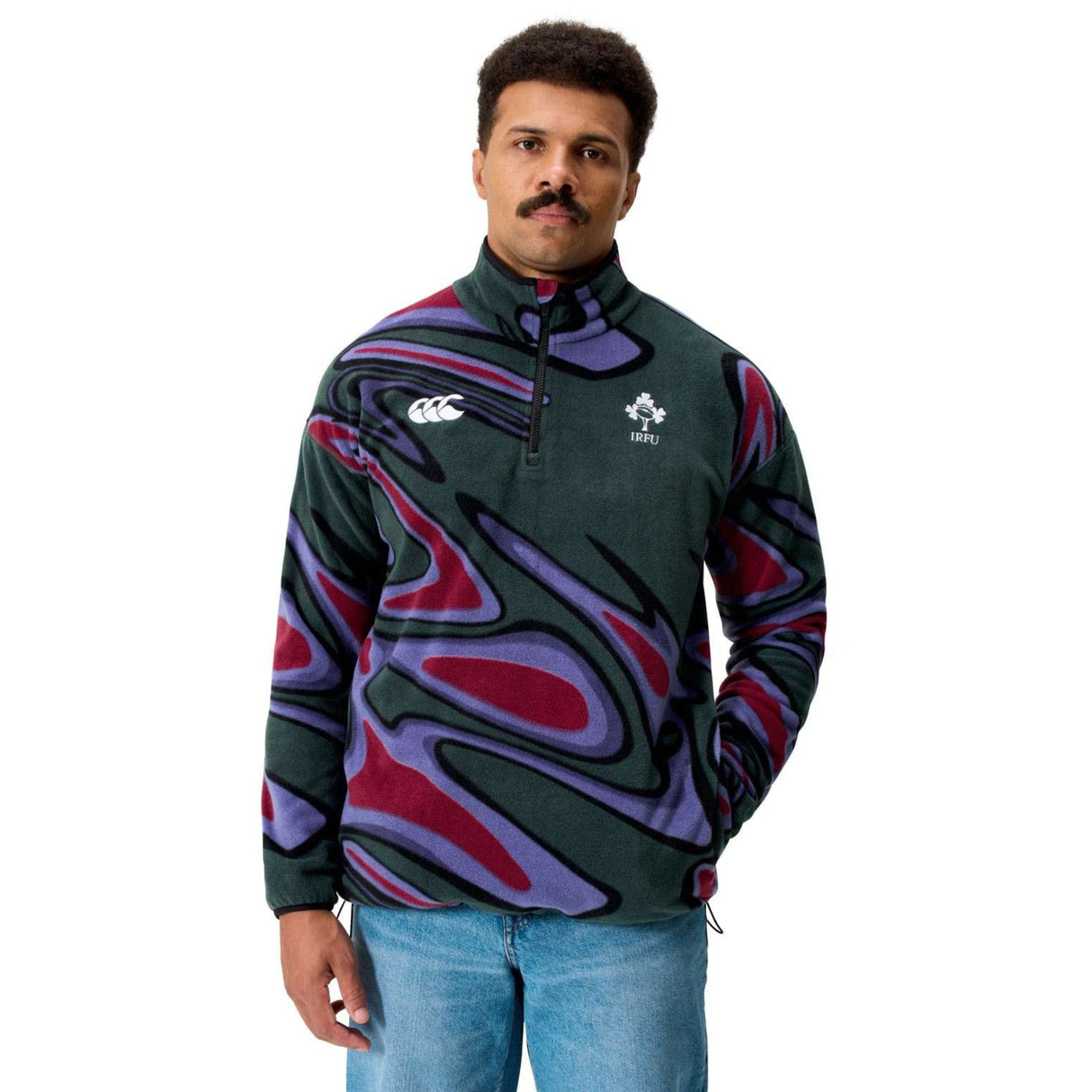 Canterbury Ireland IRFU Rugby Mens Half-Zip Retro Fleece