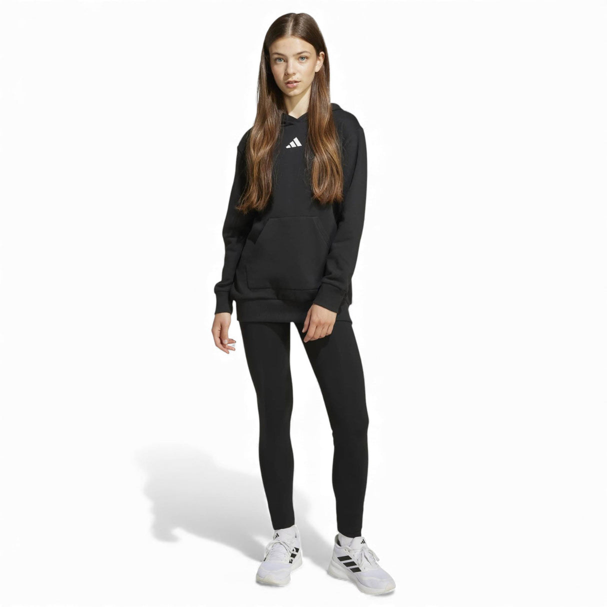 adidas Girls Hooded Tracksuit Set