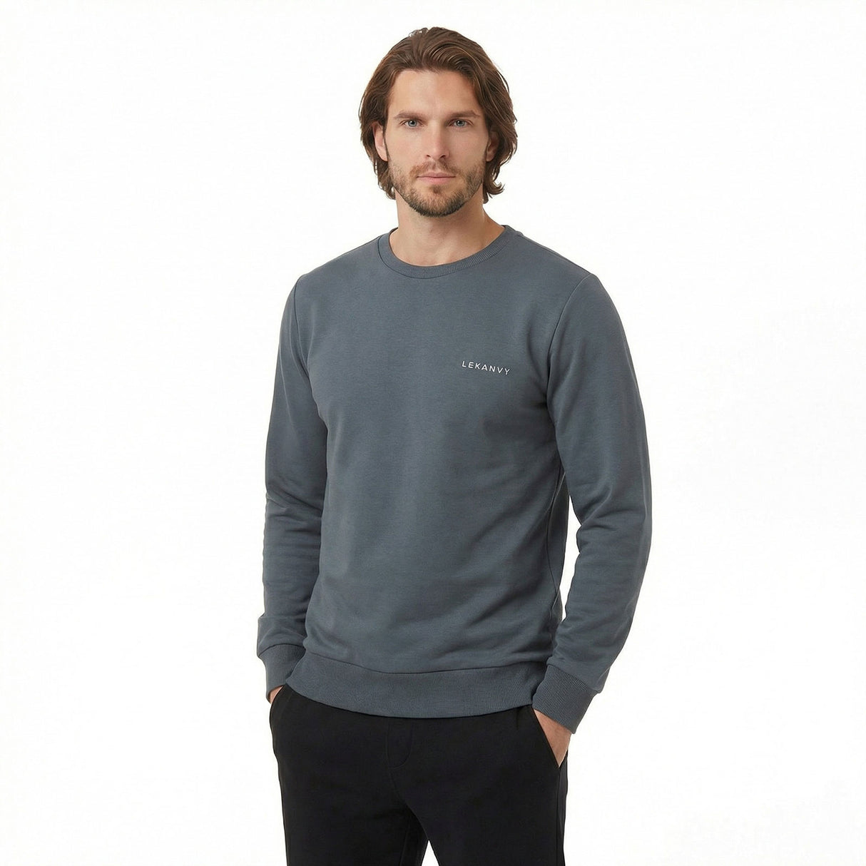 LeKanvy Versatile Unisex Crew Neck -Navy