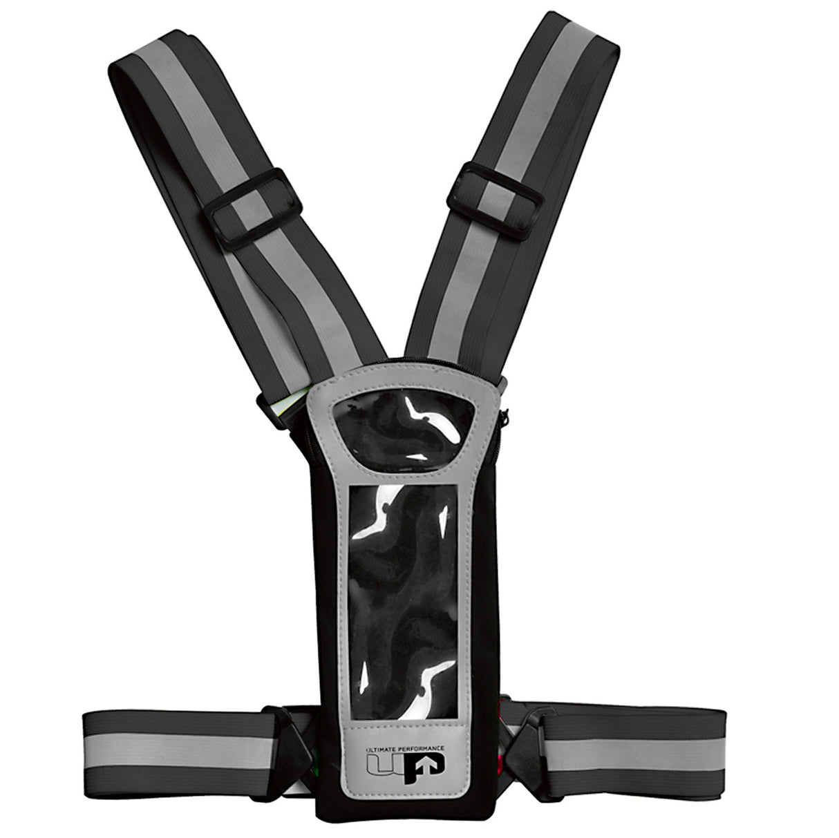 UP Stile Reflective LED Running Vest With Phone Carrier - Black