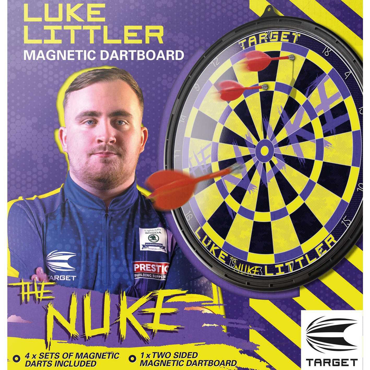 Target Luke Littler Kids Double-Sided Magnetic Dartboard