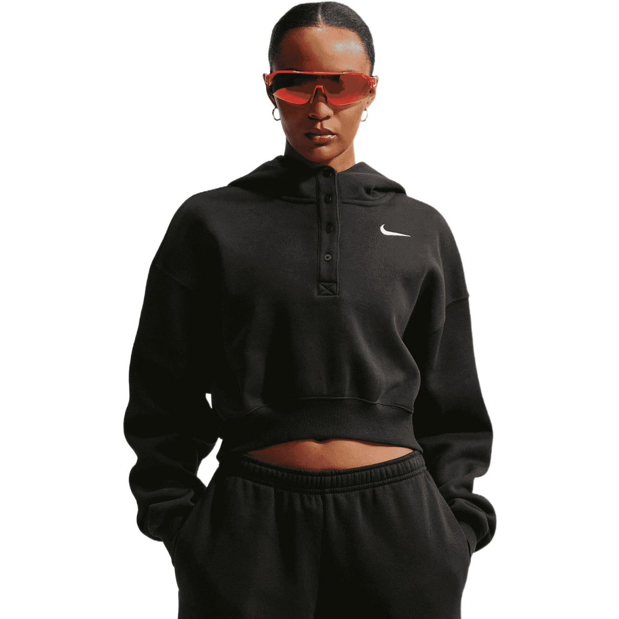 Nike W NSW PHNX FLC CRP HNLY Hoody Blk