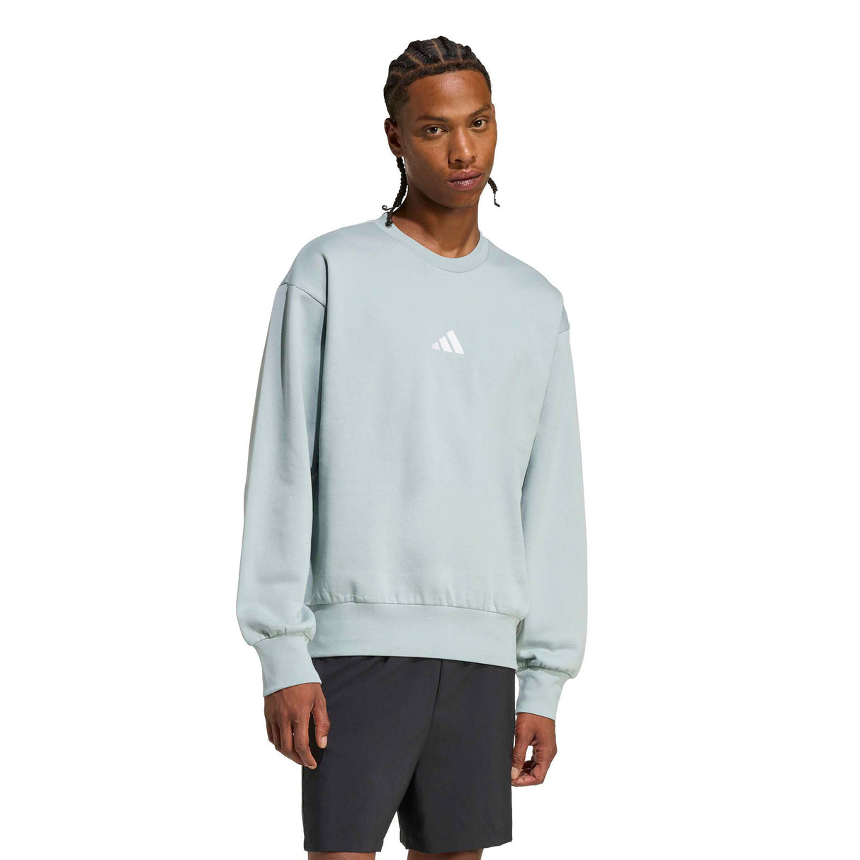 adidas Essentials Feelcozy Mens Regular-Fit Fleece Sweatshirt