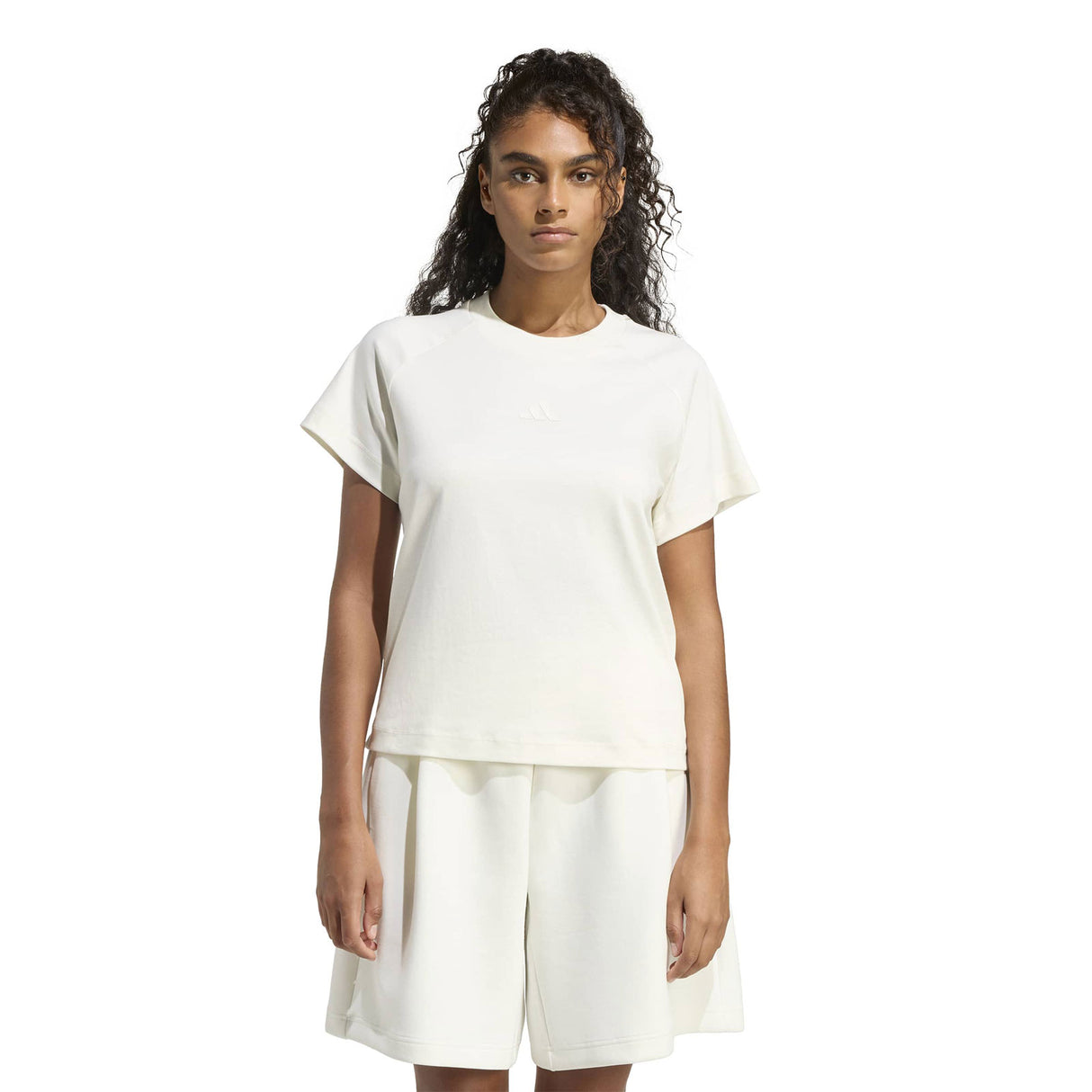 Adidas Soft Lux Womens Regular-Fit Cotton T-Shirt