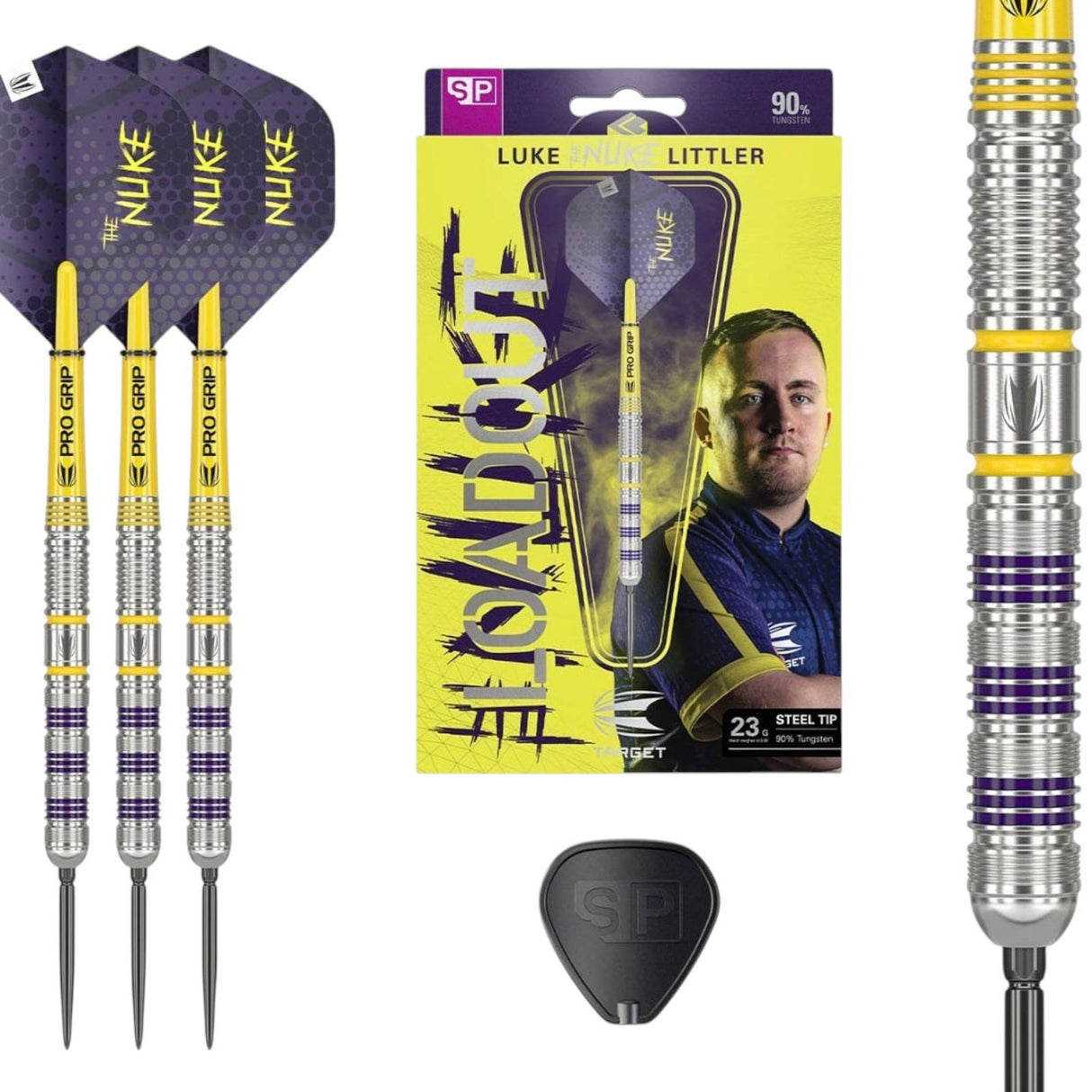 Target Darts Luke Littler 'The Nuke' Loadout SP 90% Tungsten 23g Dart Set