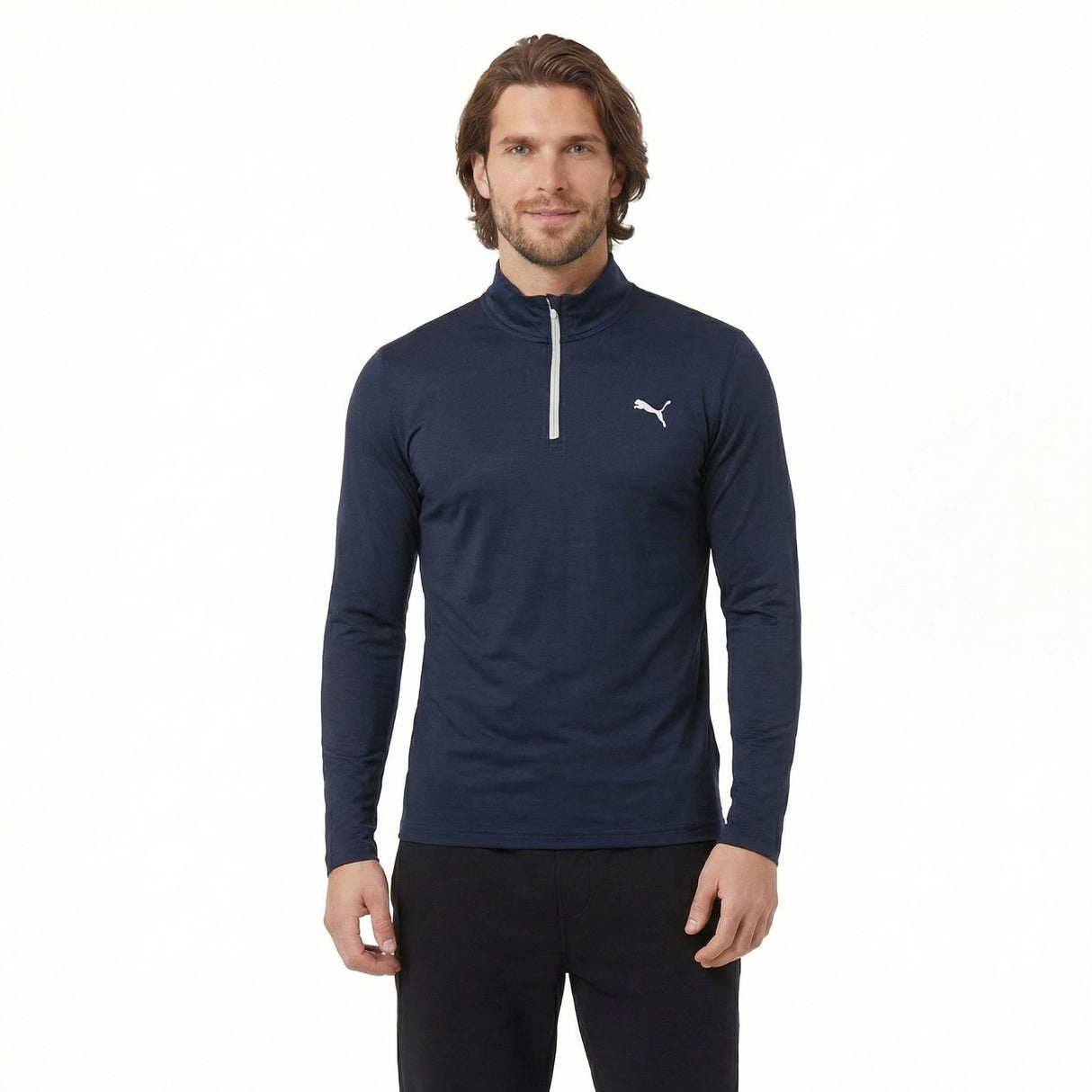 Puma Icon 2.0 Half-Zip Long Sleeve Mens Logo Golf Top