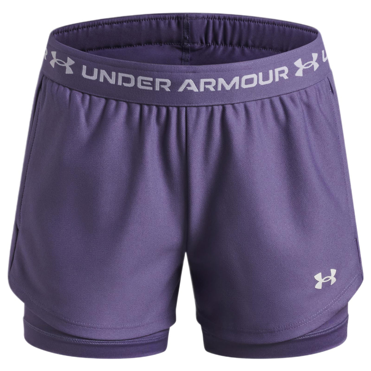 UA Girls Tech Play Up 2n1 Short Purple