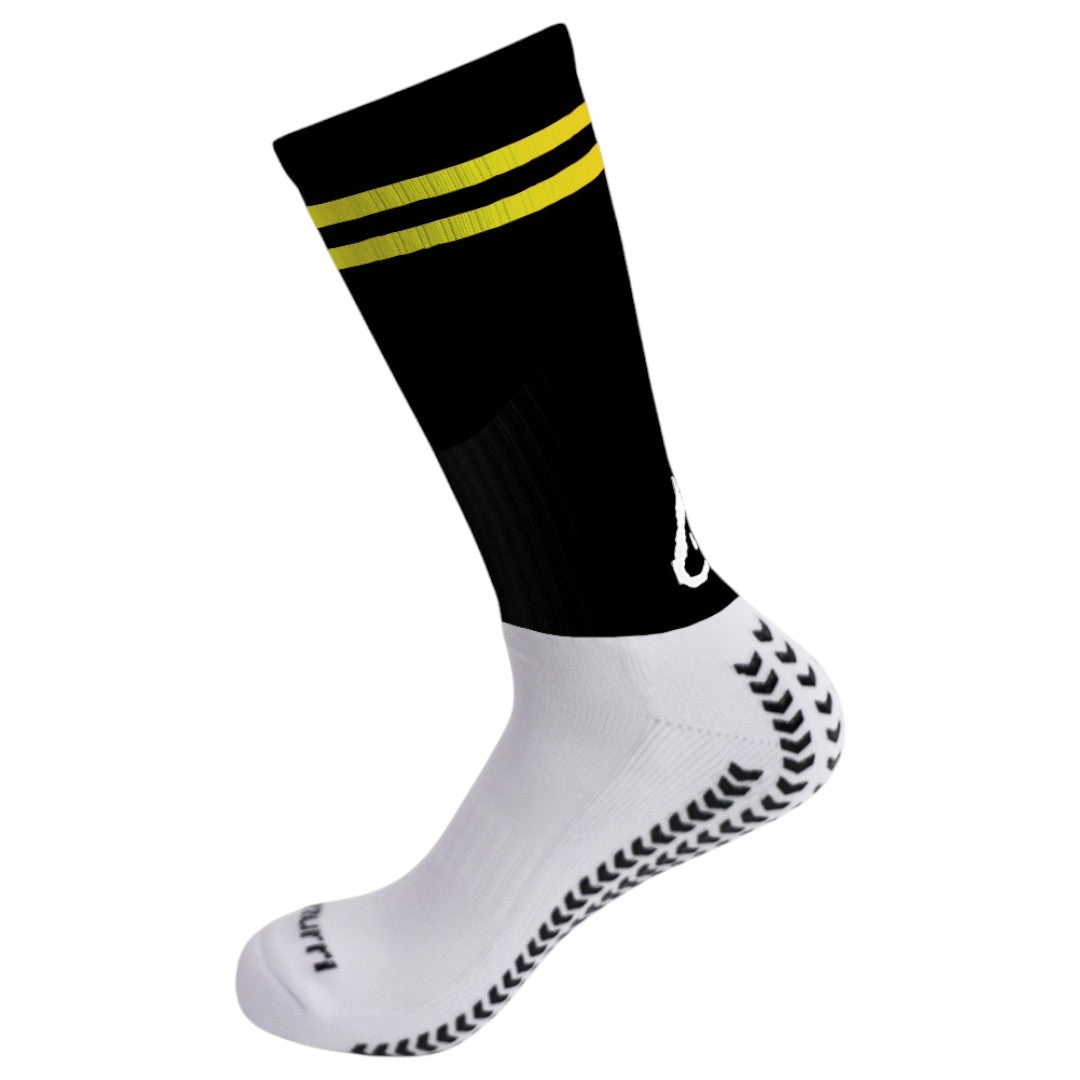 Azzurri Kids Grip Tec Socks Black/Amber