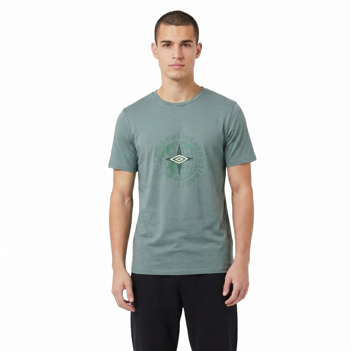 UMBRO MENS GLOBE GRAPHIC TEE GREEN