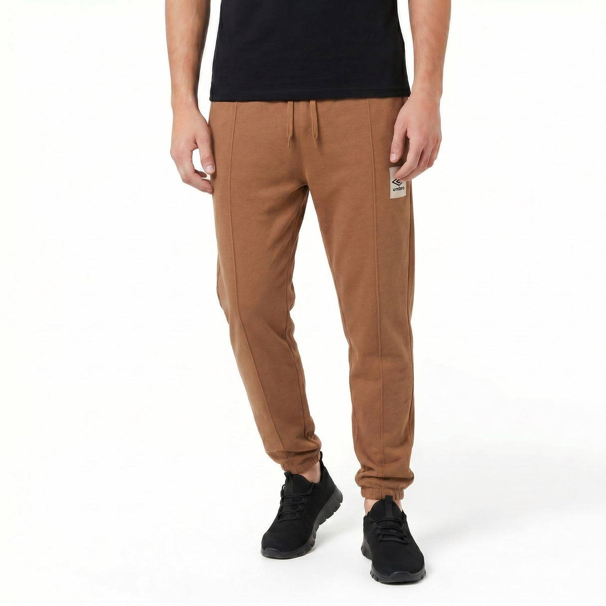 Umbro Relaxed Mens Football Fleece Jogger Pants - Brown