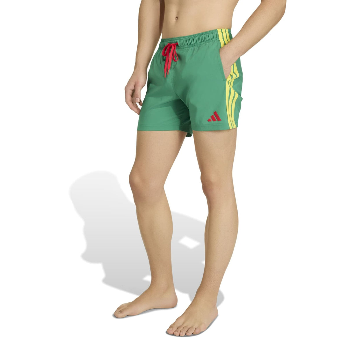 adidas 3-Stripes Regular-Fit Mens 5-Inch Swim Shorts