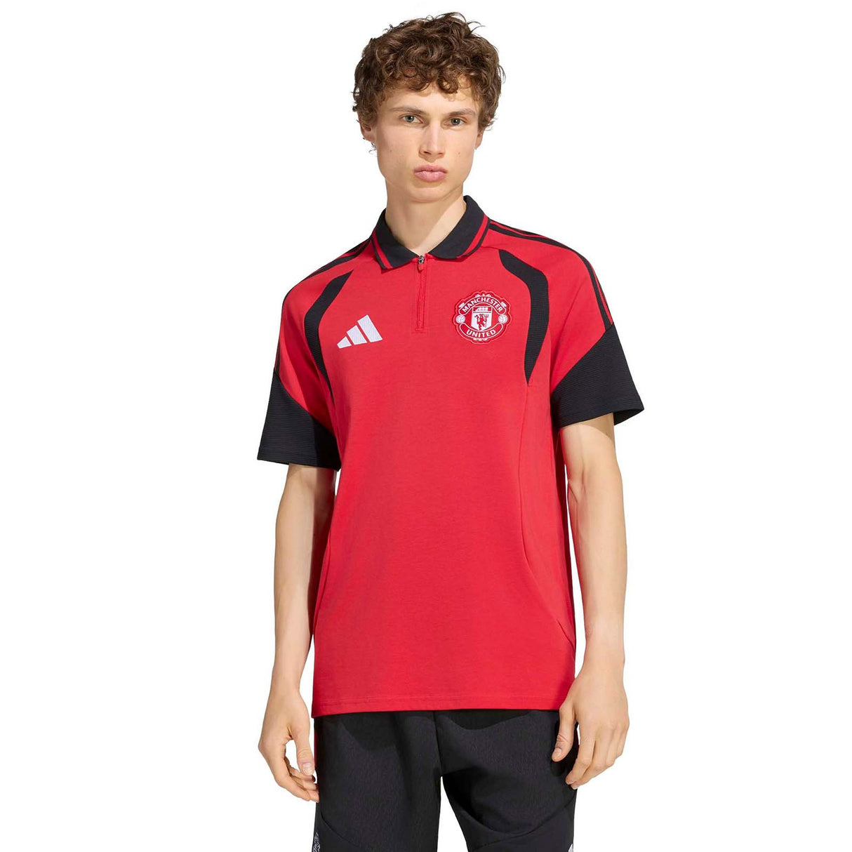 adidas Manchester United Tiro Mens Short-Sleeve Polo Shirt